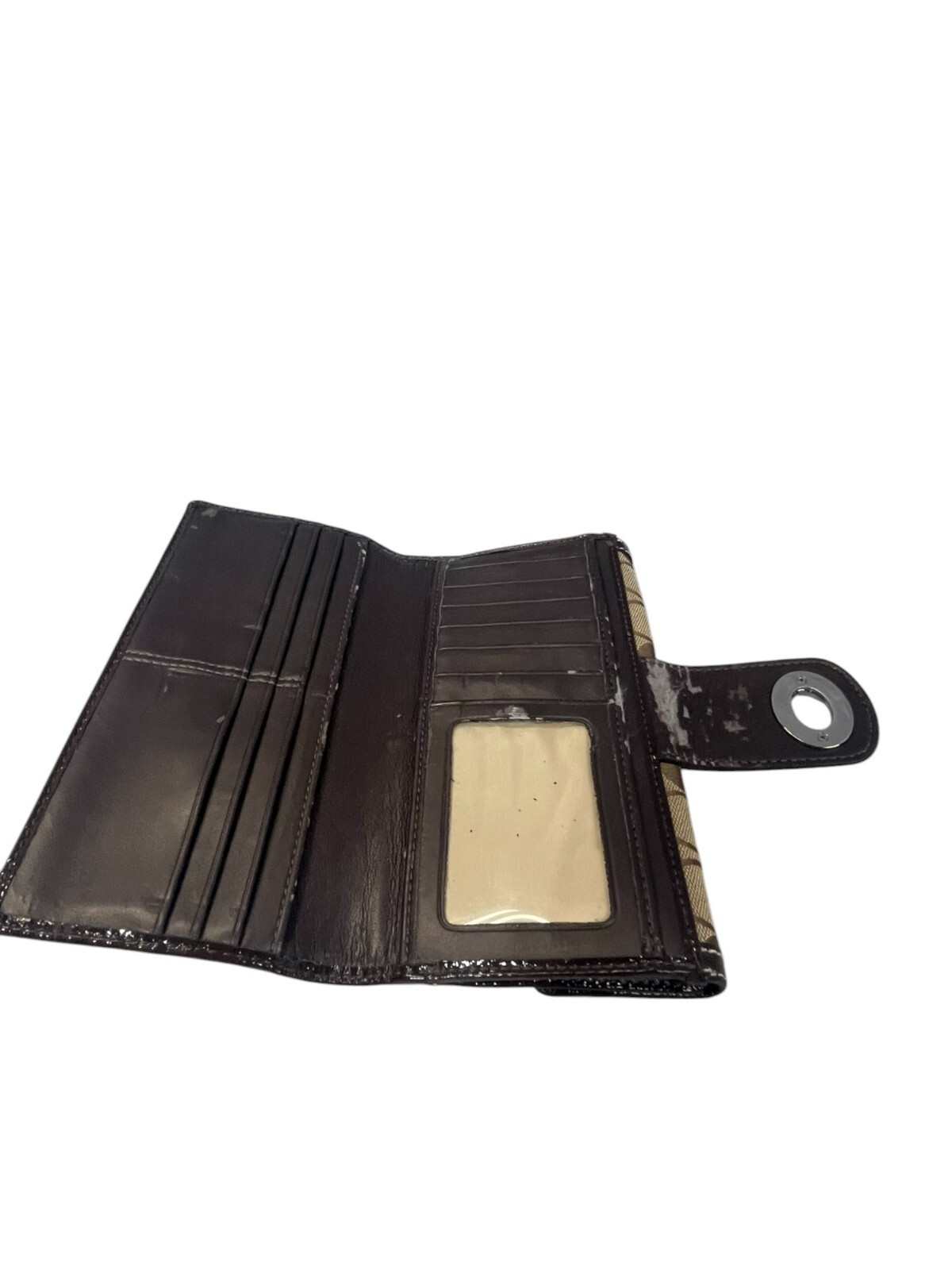 Vintage Coach Wallet C Logo Monogram Large Wallet twist lock front/ snap back