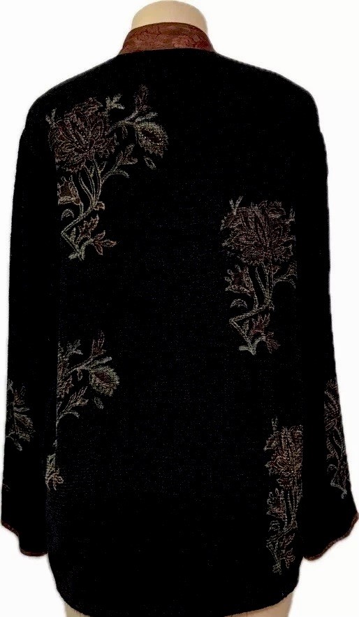 Flashback womens sweater size M vintage black artsy embellished top gorgeous