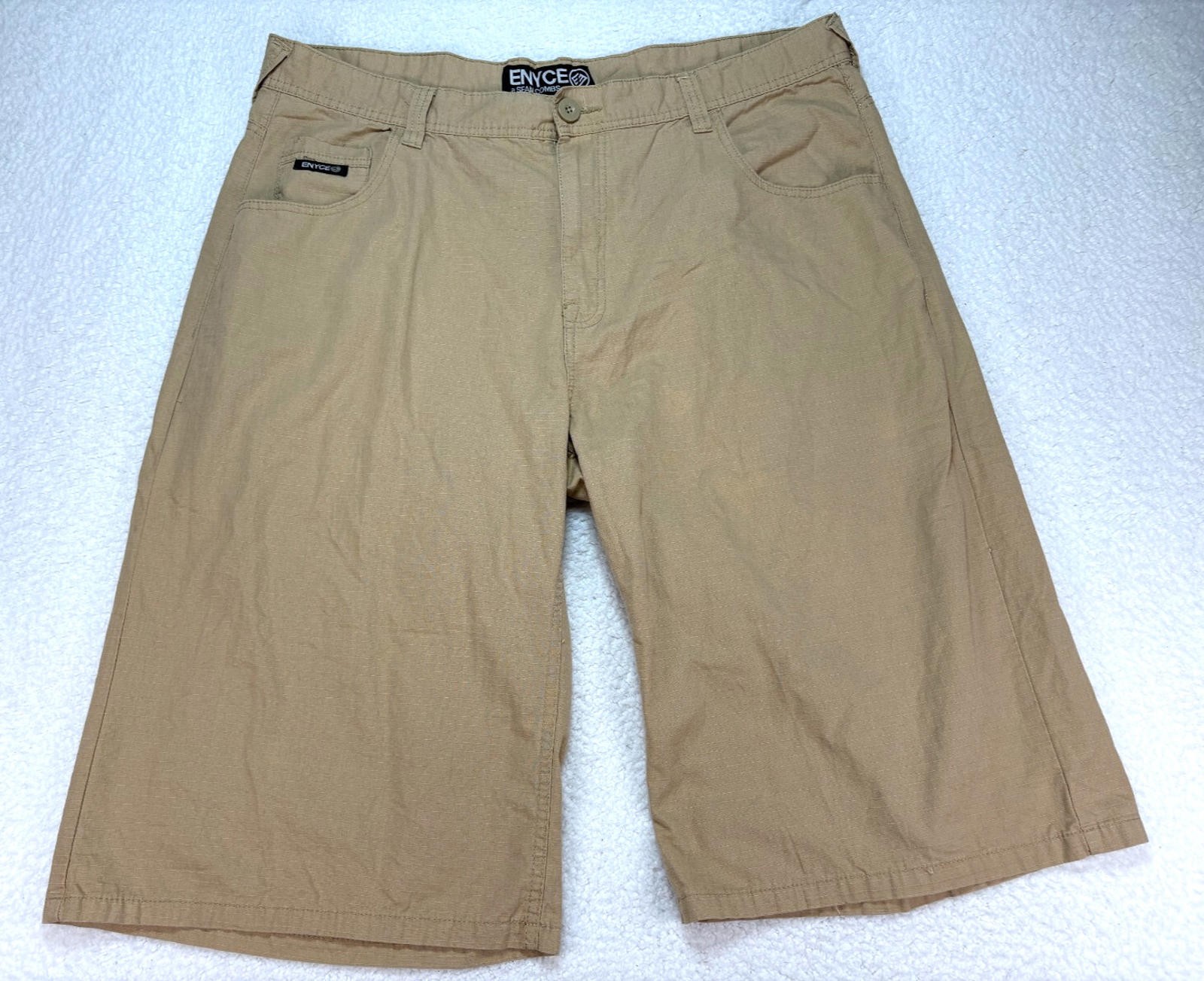 Enyce x Sean Combs Co Men’s 42 Tall Khaki Cargo Shorts Back Embroidered Pockets