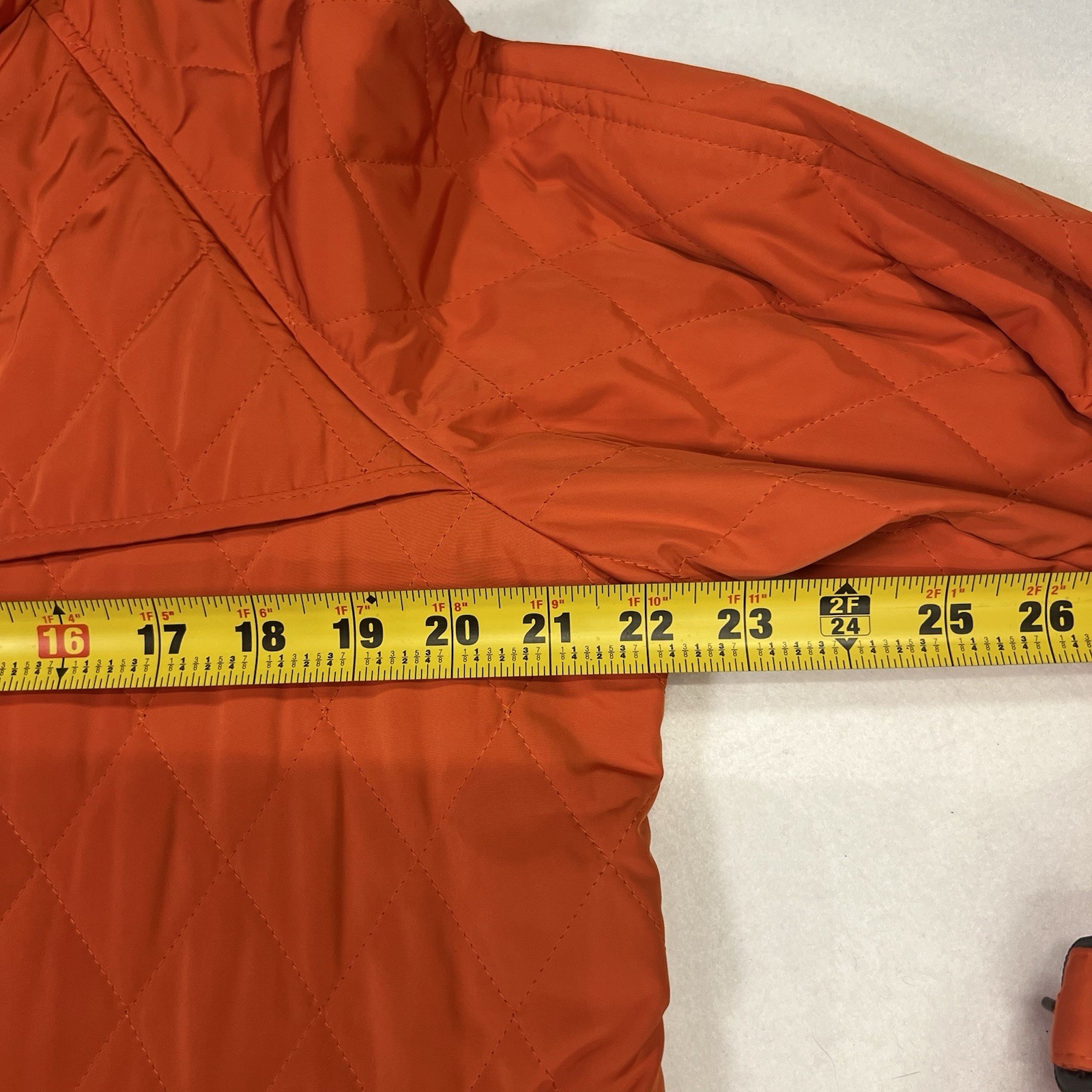 Talbots Orange Quilted Button Front Short Jacket Women’s Size Medium
