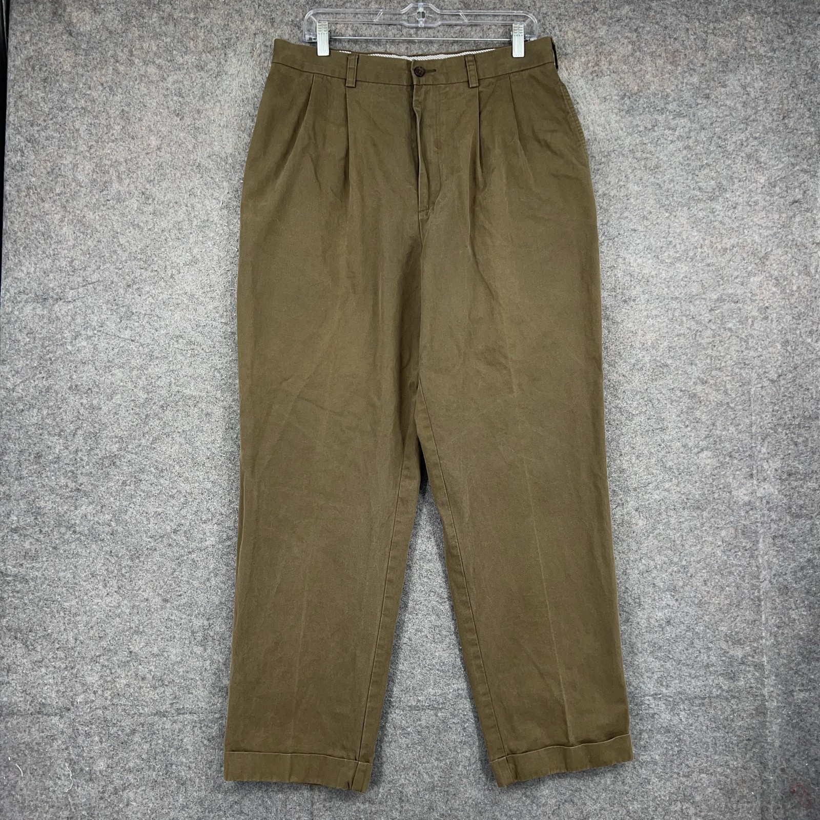 Daniel Cremieux Classics Pants Mens 35×32 Brown Pleated Cuffed Chino Classic Fit