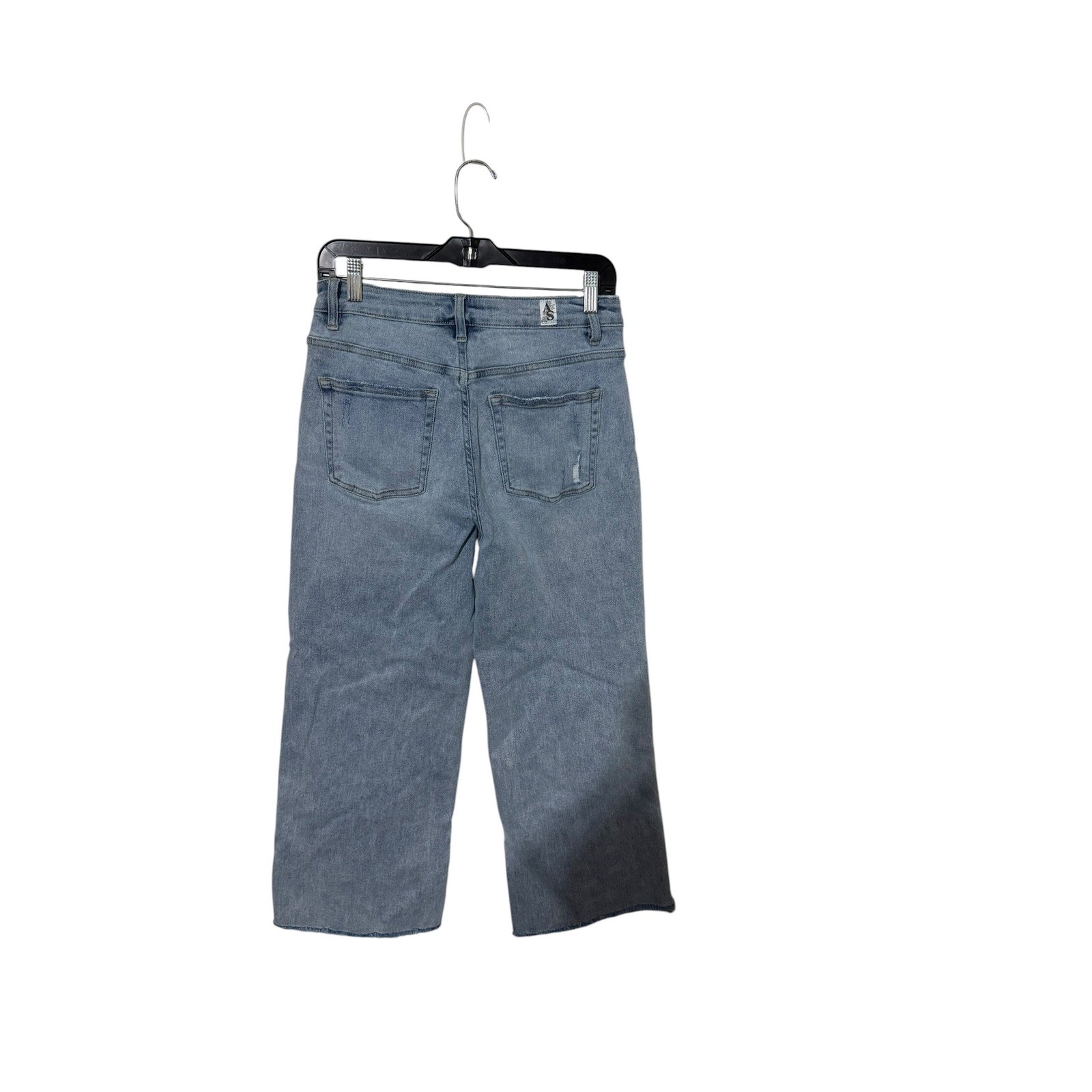 Altar’d State Pearl Studded Wide Leg Cropped Jeans Light Wash Denim 28 ALT-W3180