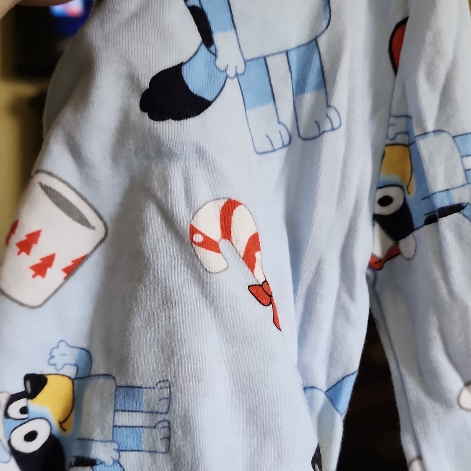 Bluey Boys 5T Christmas Snug Fit Cotton Knit Pajama Pants Light Blue