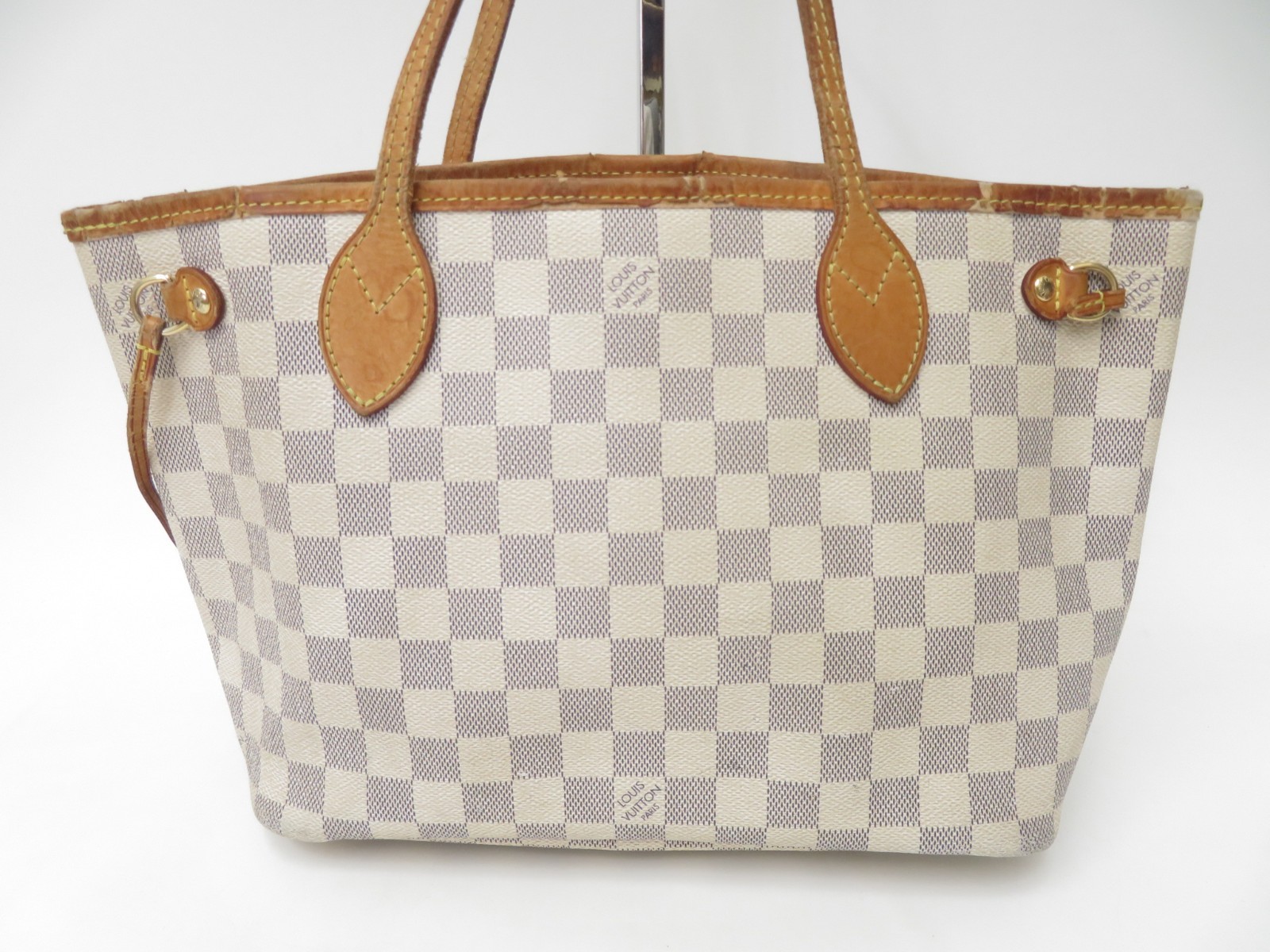 Authentic Louis Vuitton Damier Azur Neverfull PM Tote Bag Handbag F#51248