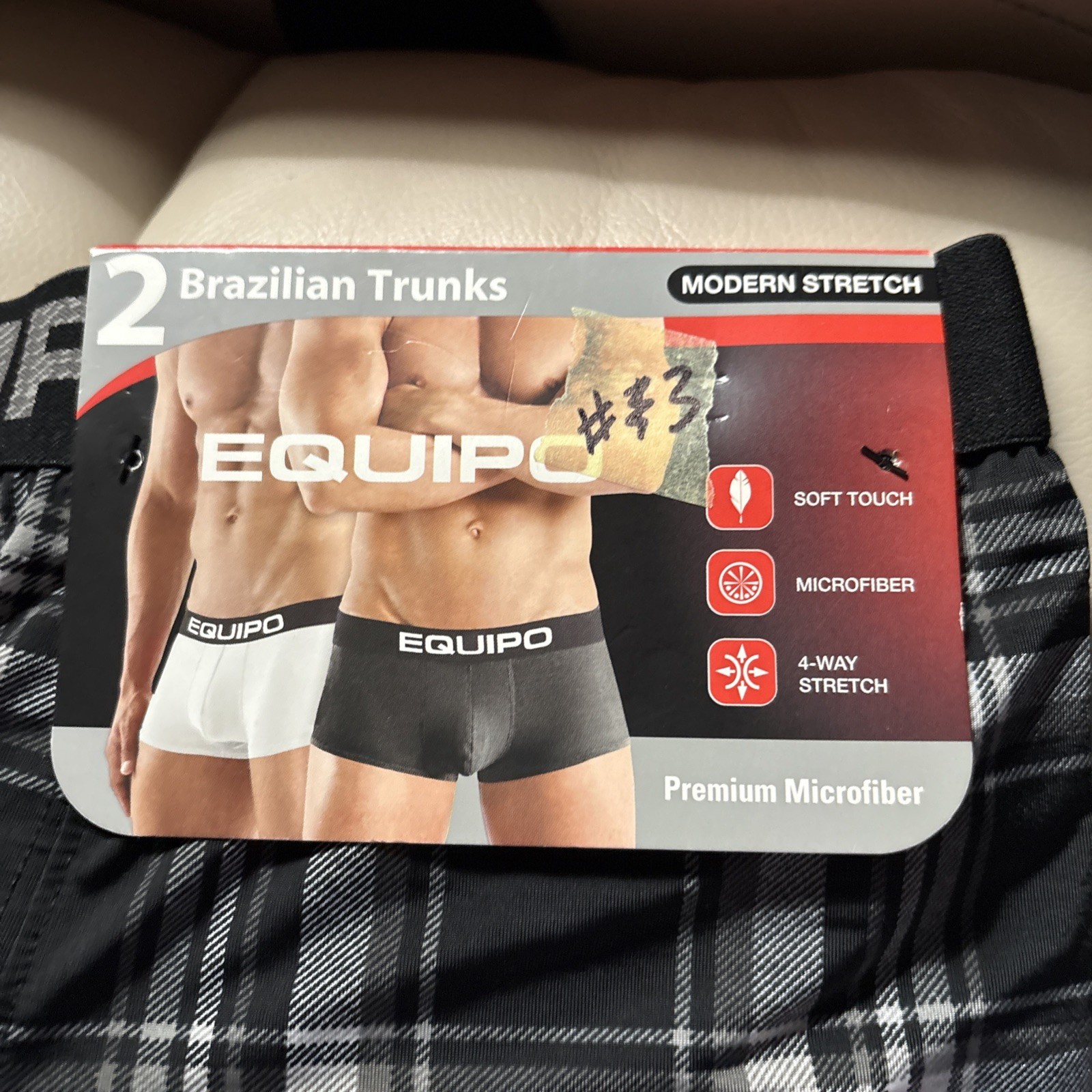 2 Pack Equipo Brazilian TRUNK Brief Underwear Microfiber Stretch Men’s Large