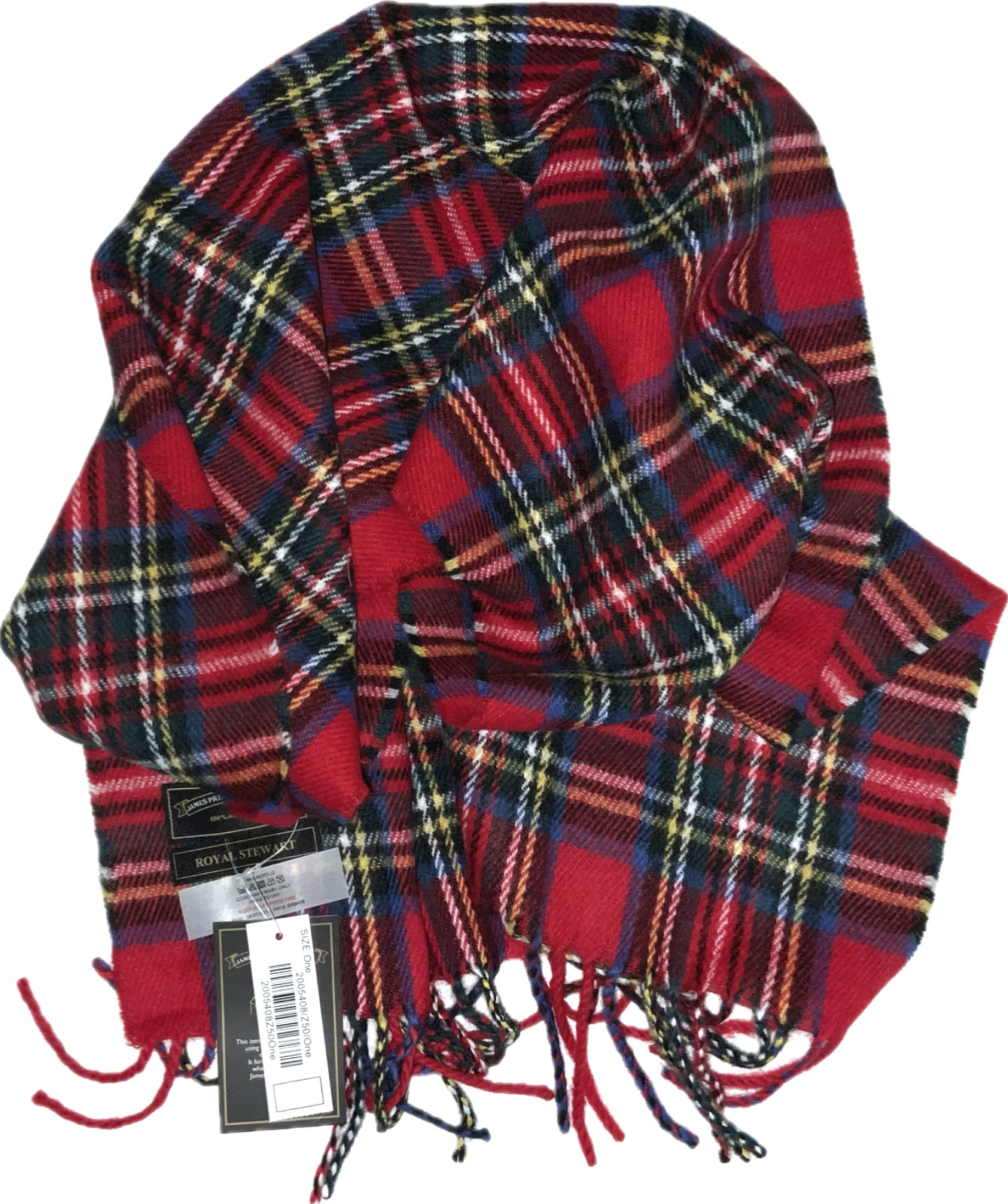 James Pringle Weavers Men’s Royal Stewart Rectangle 100% Acrylic Scarf NWT