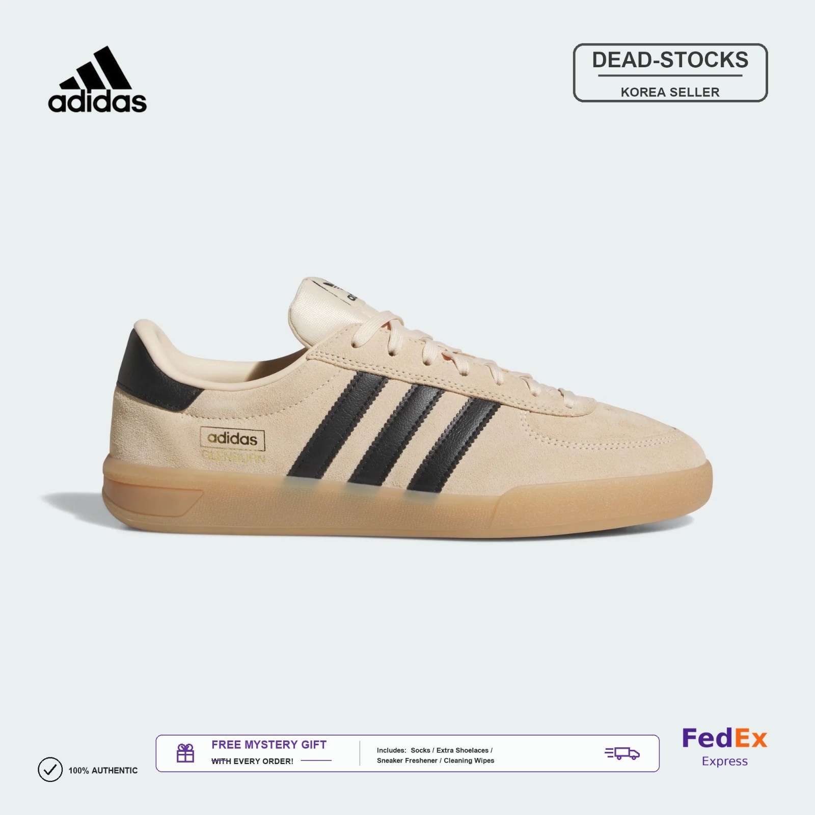 Adidas Men’s Glenbuck Sand Strata Core Black Gum HP3510 FEDEX