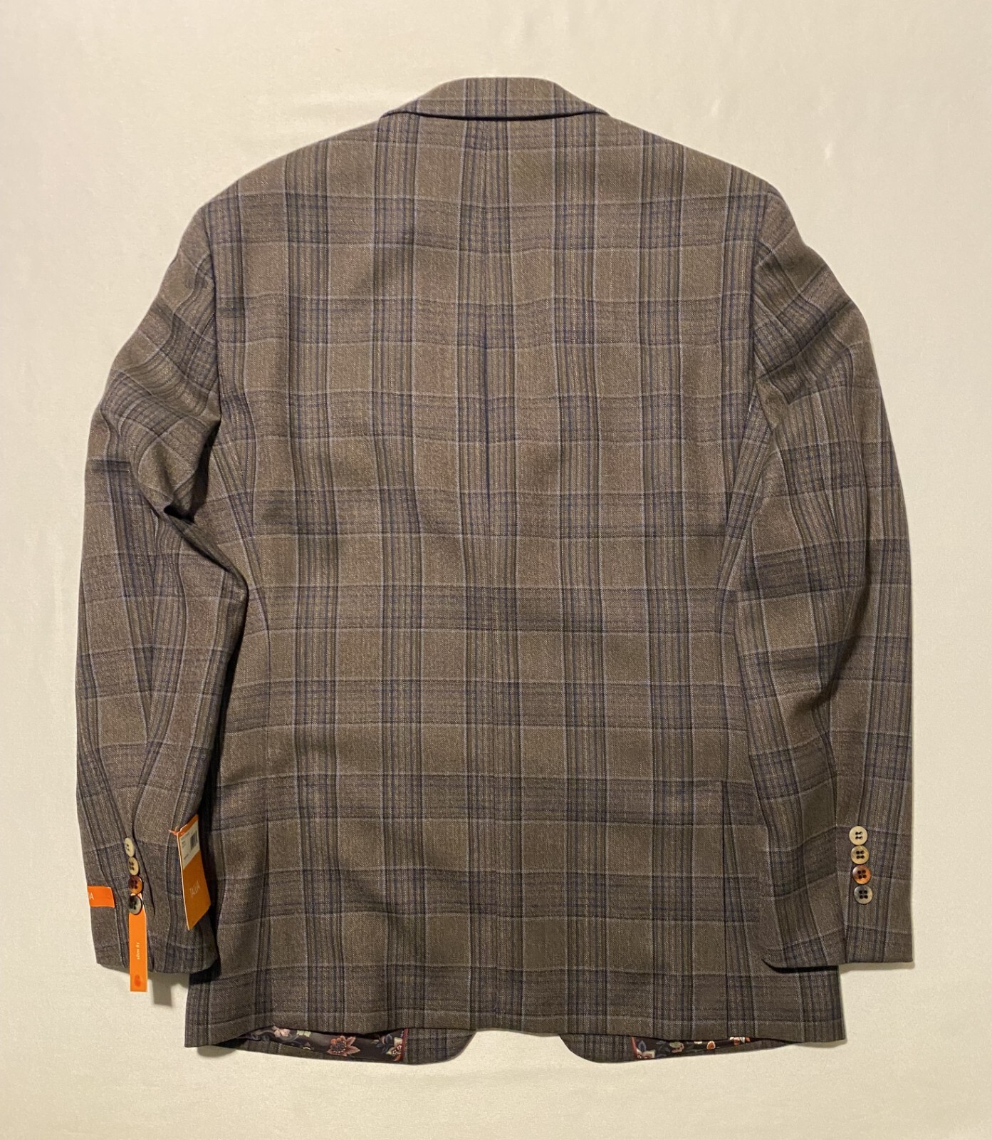 NWT Tallia Vocca Slim Halflined Plaid Men’s Sportcoat Jacket 100% Wool Size 38R