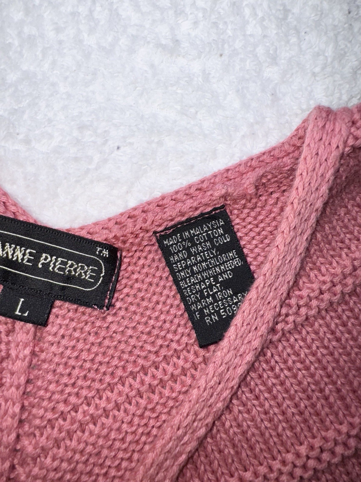 Jeanne Pierre LARGE Poncho Pullover Cotton Cape Cowgirl Textured Pink Fringe