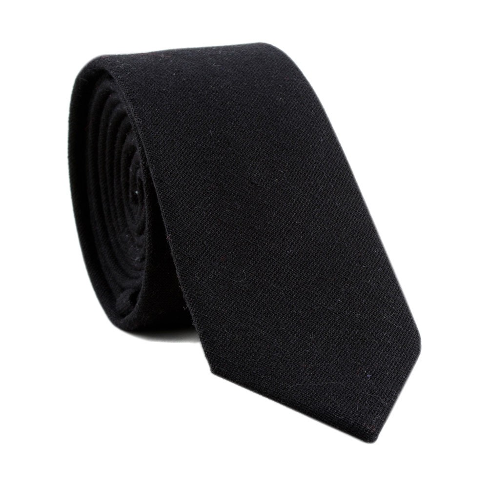 Men Solid 6CM Skinny Linen Cotton Necktie Wedding Party Business Formal Neck Tie
