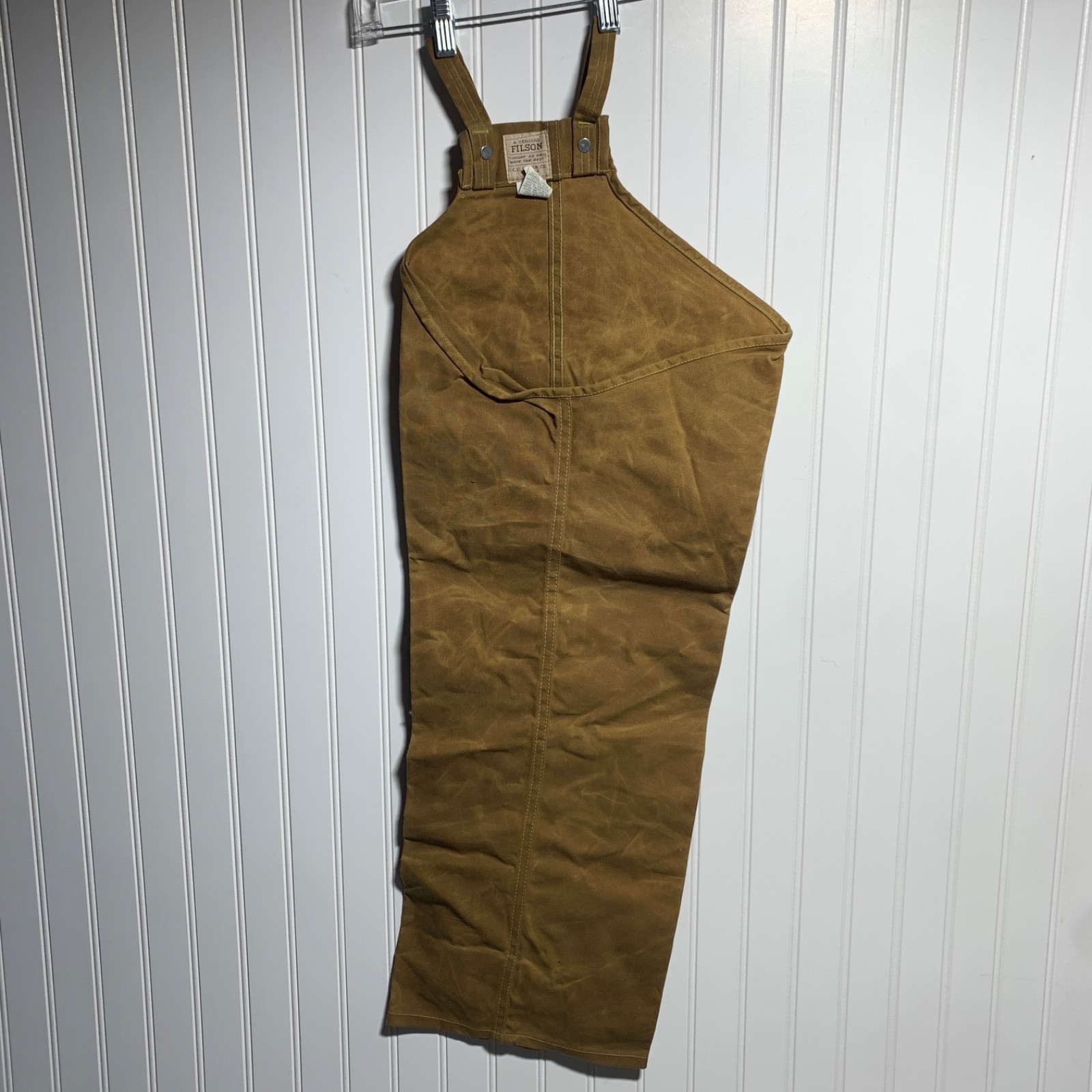 *ONE* FILSON Tin Oil Finish Tan Brown Adjustable Chaps Style #22 Mens Regular