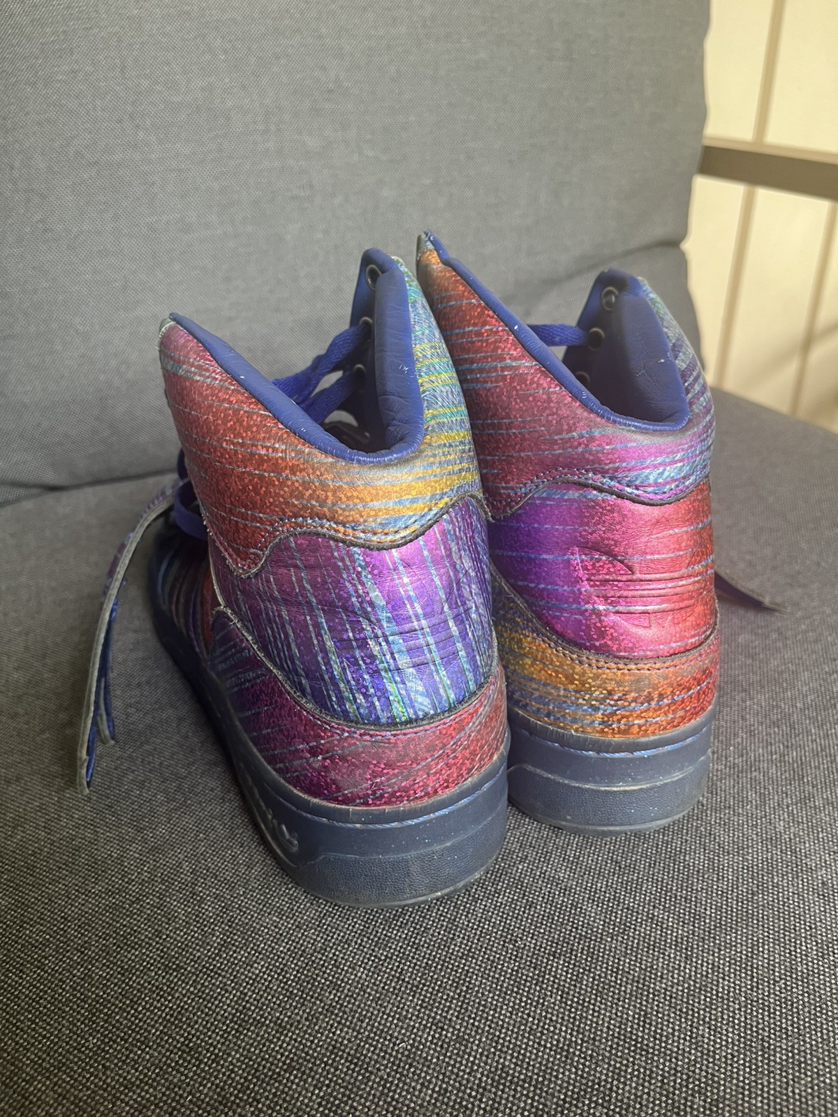 Adidas Js Wings Jeremy Scott Rainbow Foil Q23650 Vintage Sz 13