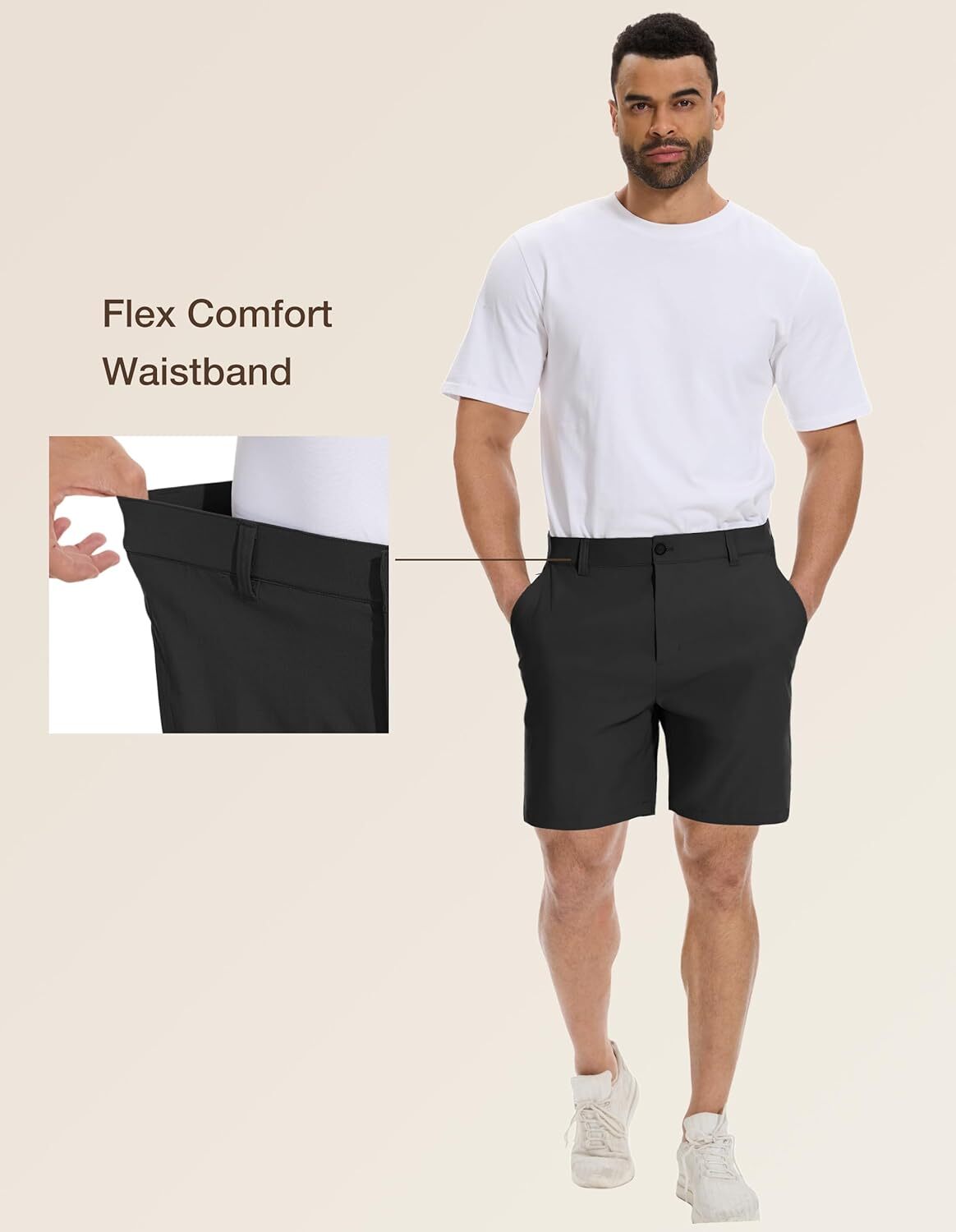 Men’s Stretch Shorts Waterproof Lightweight Qiuck Dry Hiking Big Tall Size Golf