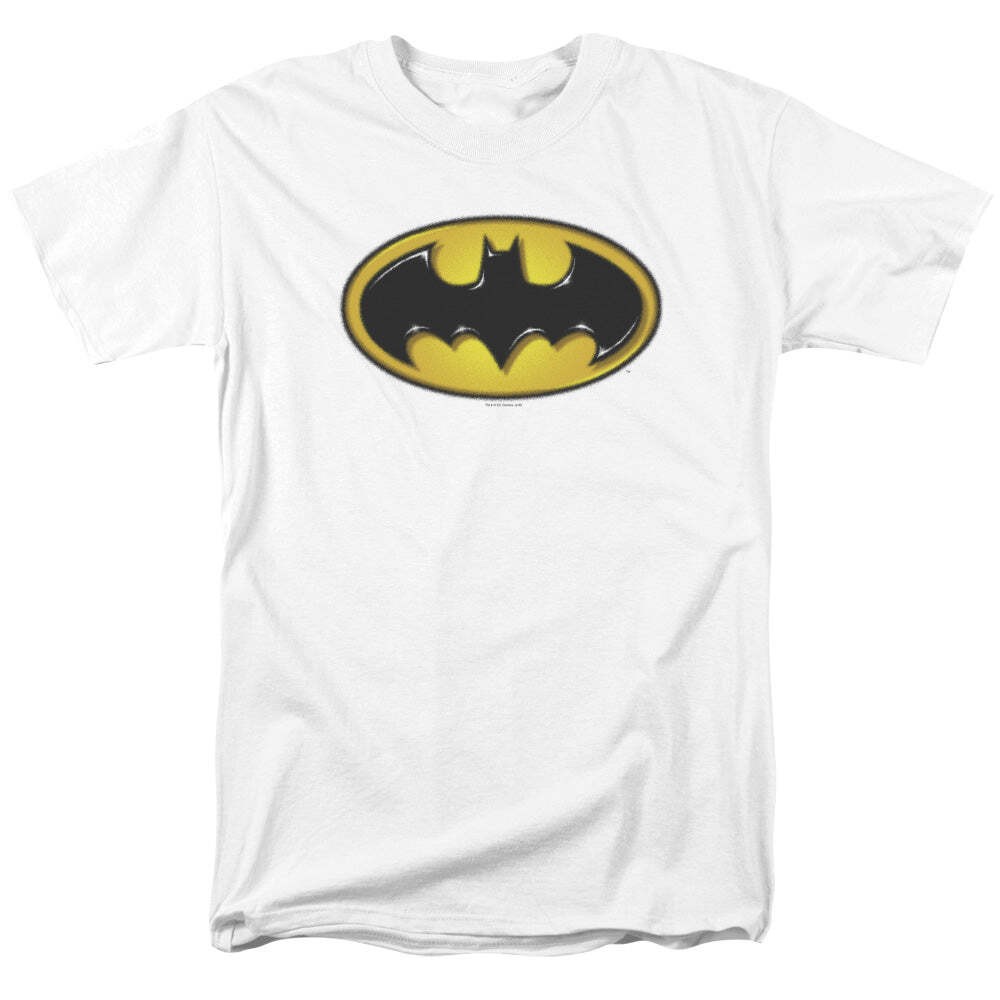 Batman Airbrush Bat Symbol Licensed Adult Unisex T-Shirt Regular Fit Tee SM-5X