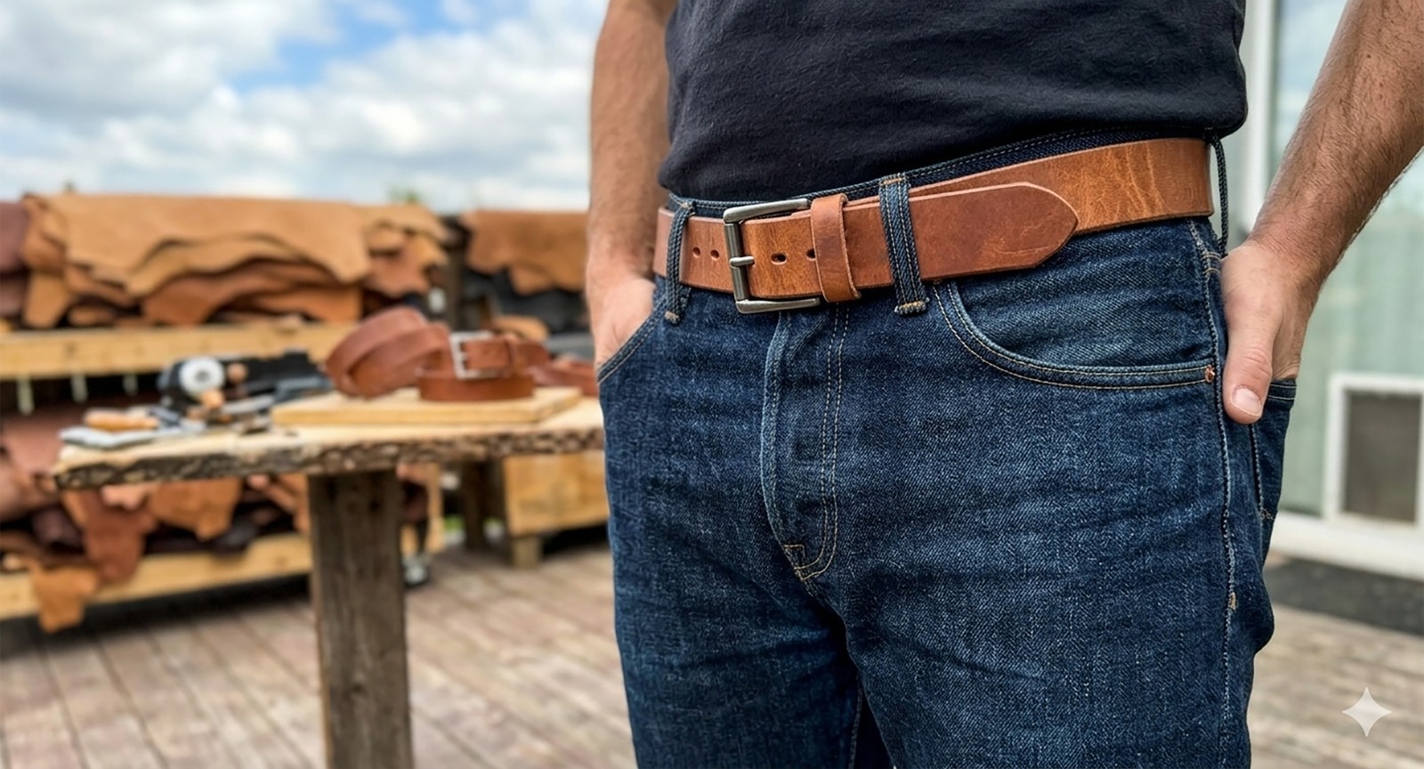 Heavy Duty 1.5″ Harness Leather Belt Full Grain CCW Gun Belt USA Made Handmade