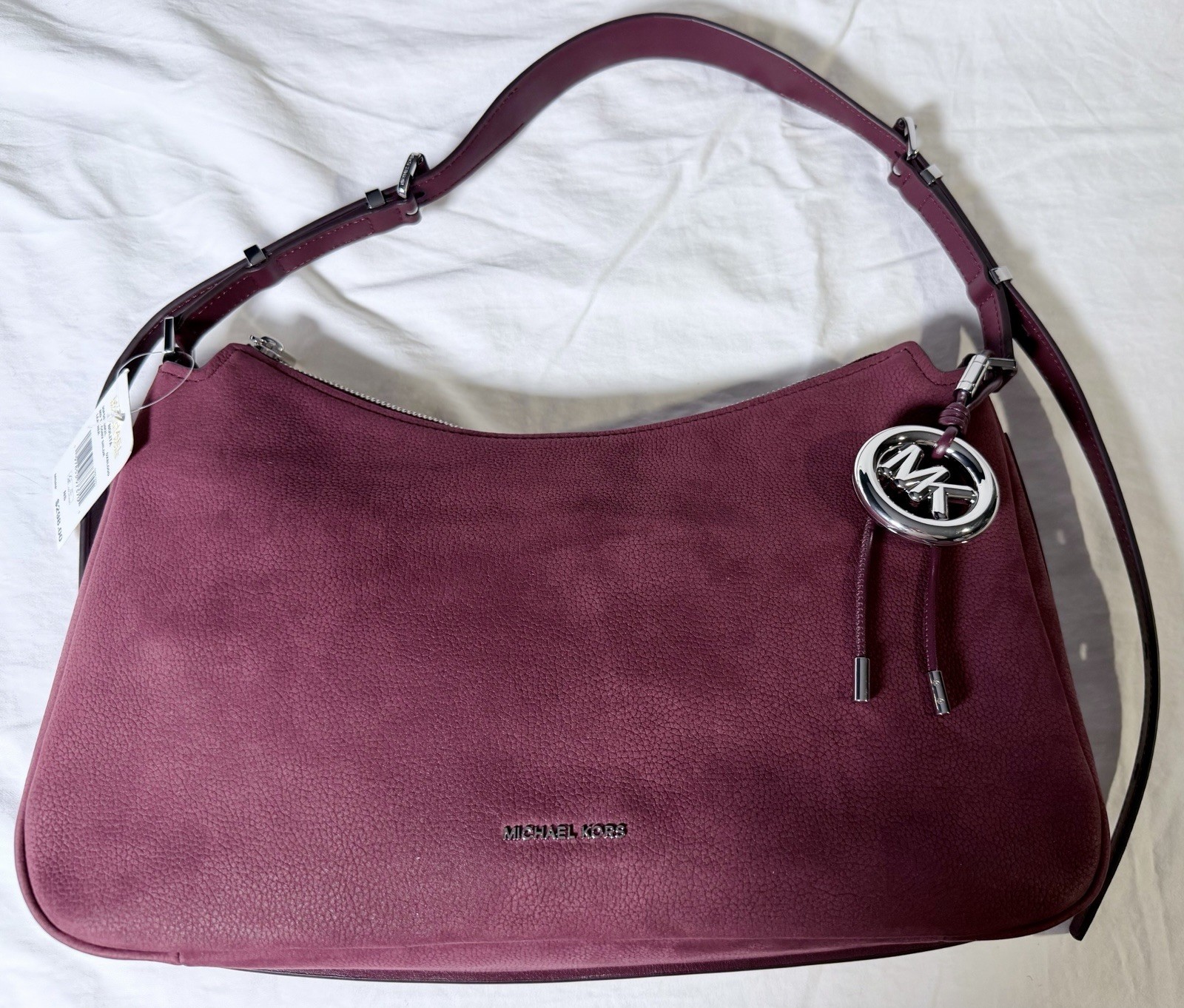 NWT Michael Kors Nolita Medium Nubuck Shoulder Crossbody Bag, Oxblood Red