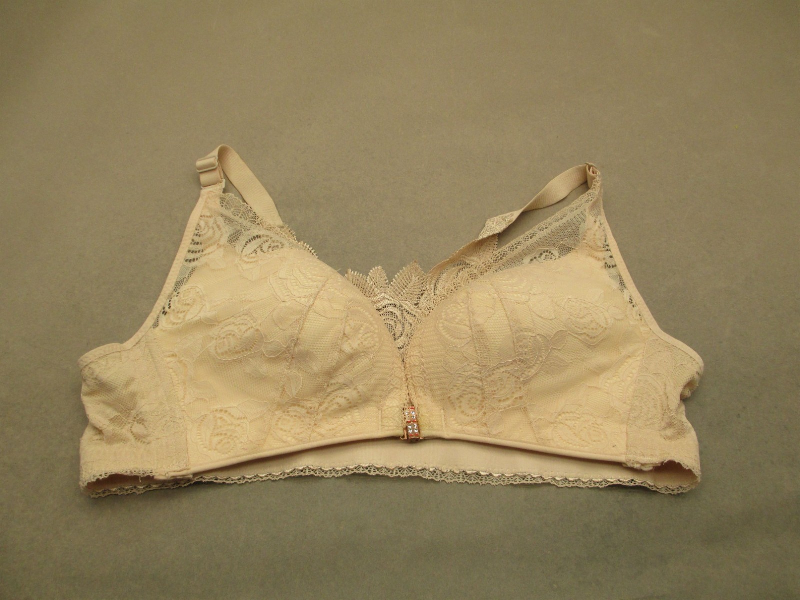 Unbranded Size 48 Womens Beige Lined Wireless Front Closure Bralette Bra 11K