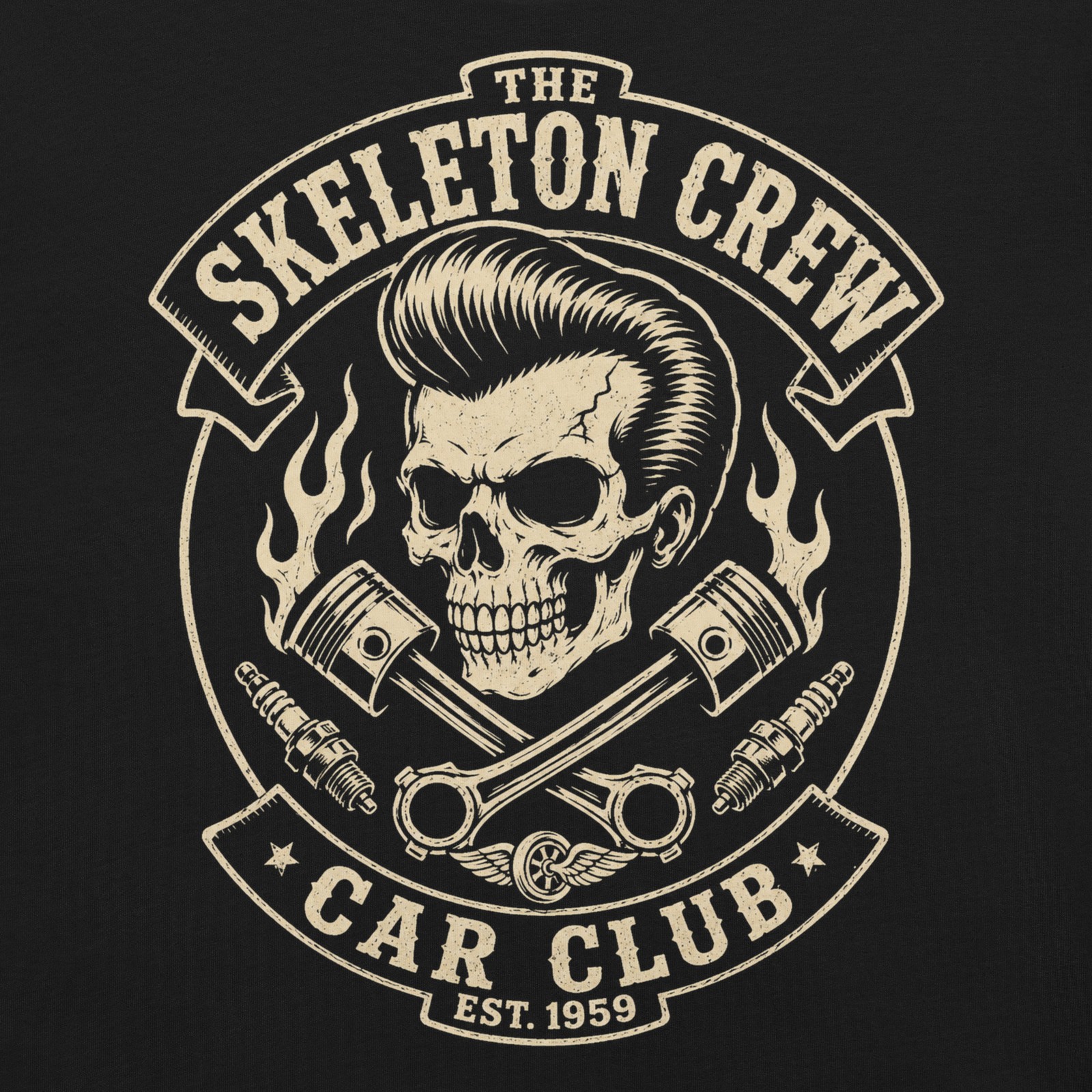 Skeleton Crew Car Club Shirt Hot Rod Rockabilly Gearhead Tee Dad for Gift XS-5XL