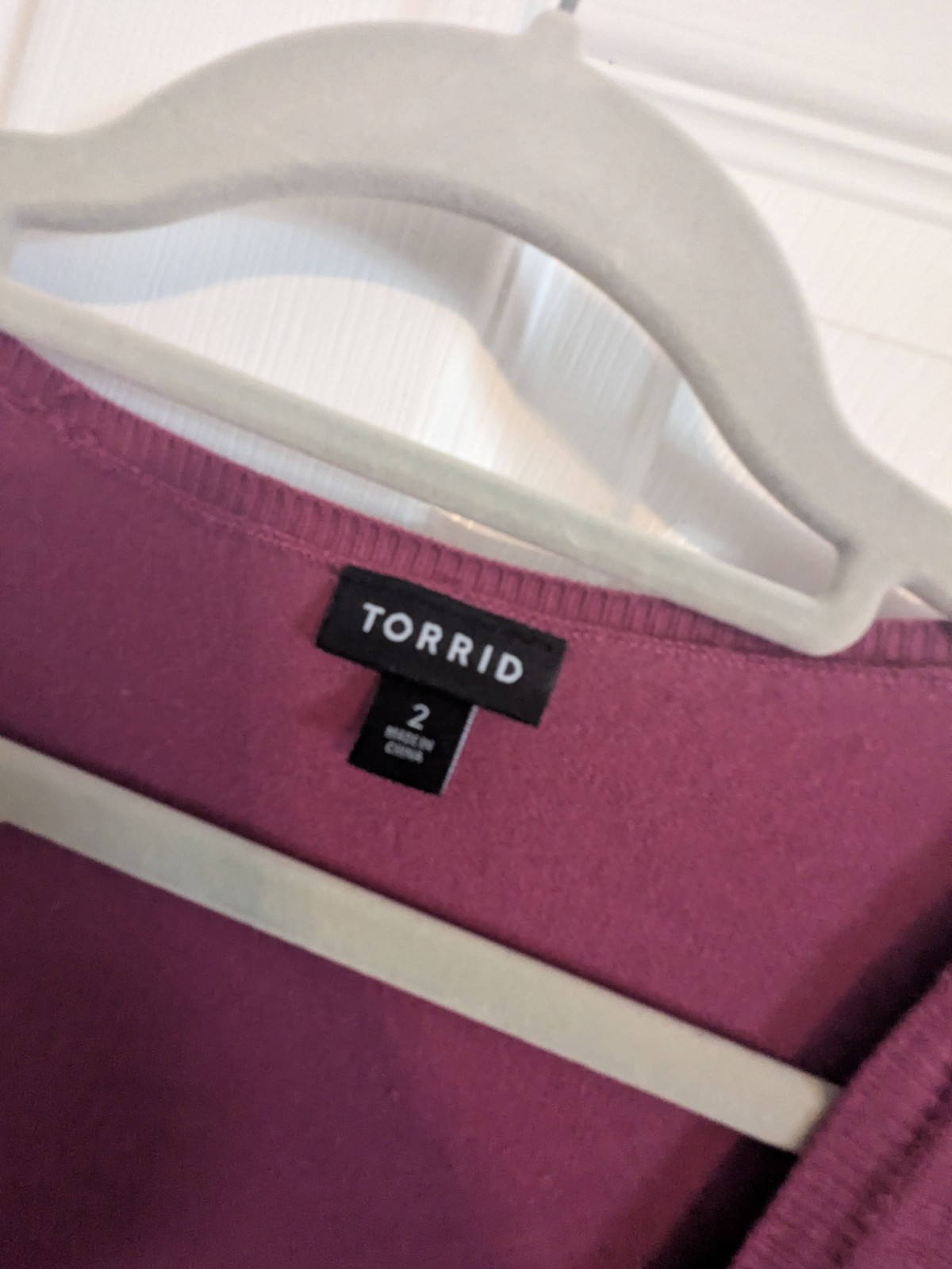 Torrid Plum Mixed Fabric Peplum Blouse Size 2