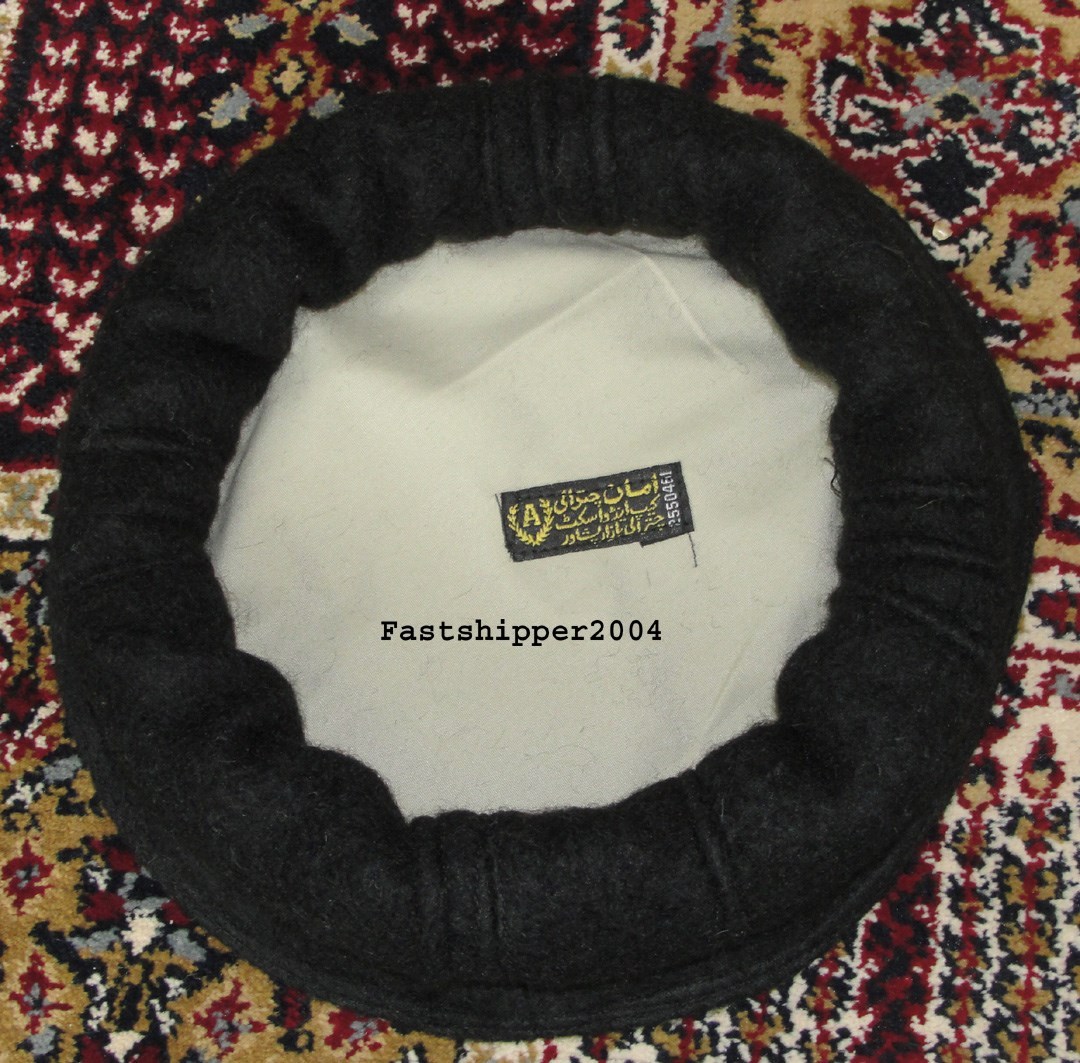 Thick Black Afghan Hat Pakol 100% Wool Afghanistan Warn Winter Hat Woolen Beret