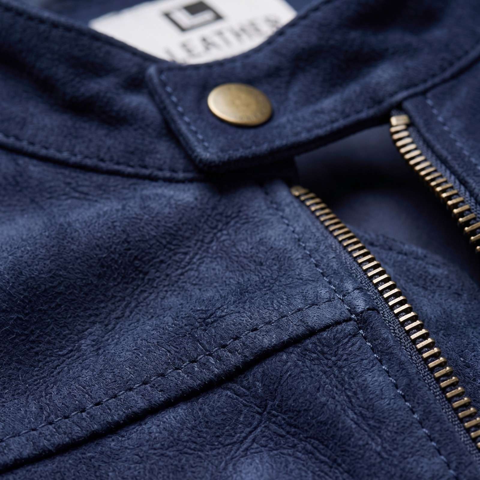 Men’s Navy Blue Suede Leather Motorcycle Jacket – Slim Fit Style Biker Jacket