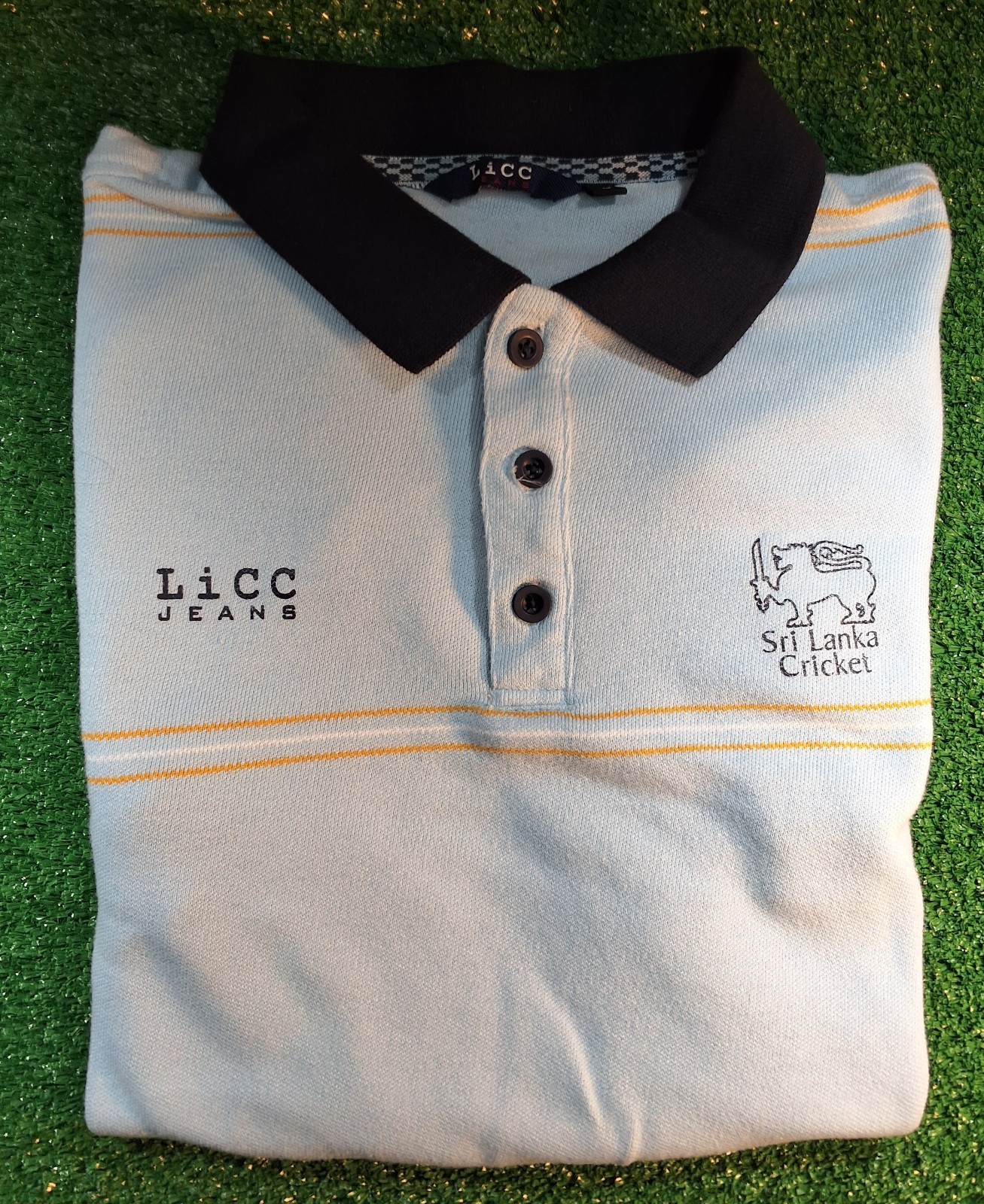 LICC Jeans Sri Lanka Lions Cricket Team Polo Shirt Mens L (Fits Like M)