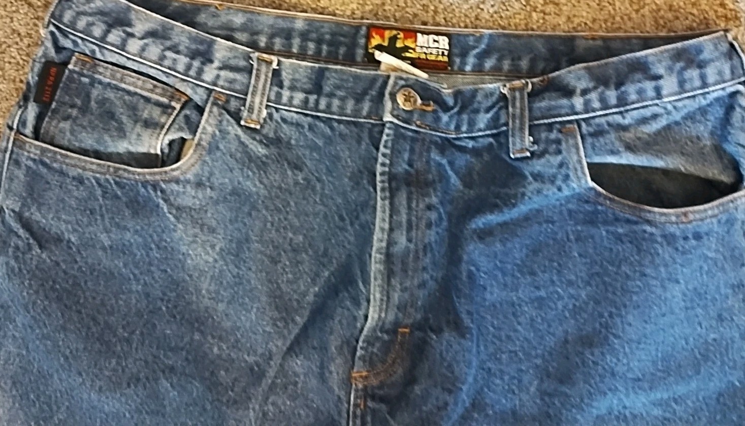 MCR Mens Five Pocket Jeans Safety FR Gear 42×34 Work Jeans NFPA 2112