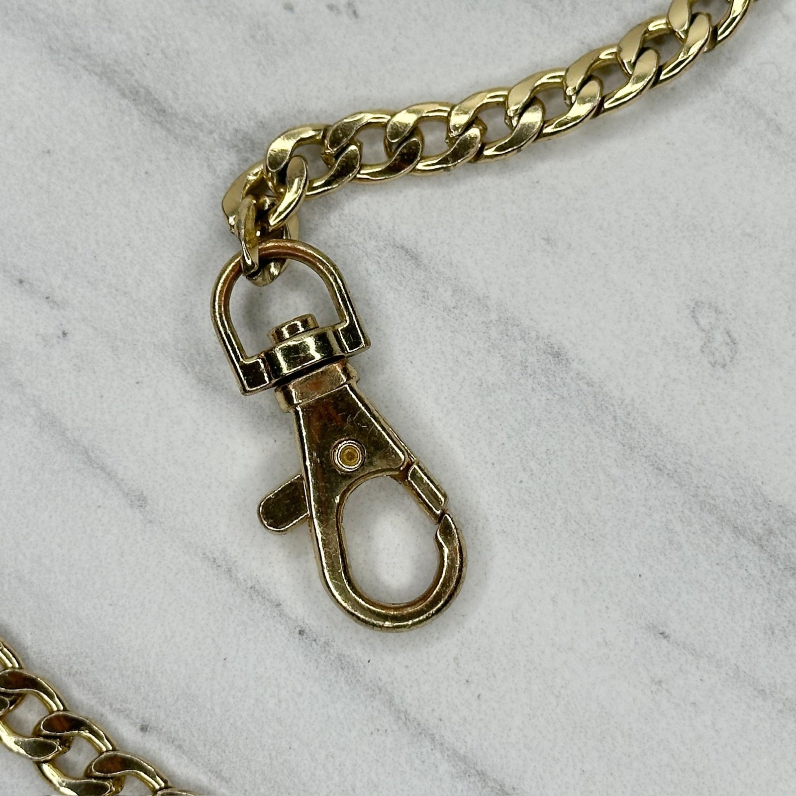 Gold Tone Flat Chain Link Purse Handbag Replacement Strap – 45″