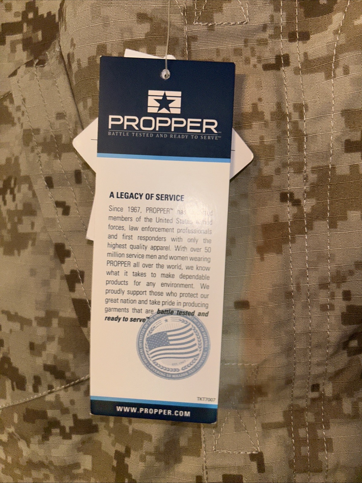 PROPPER POLY COTTON RIPSTOP ORIGINAL ACU MILITARY TACTICALCOAT MEN MEDIUM/Long