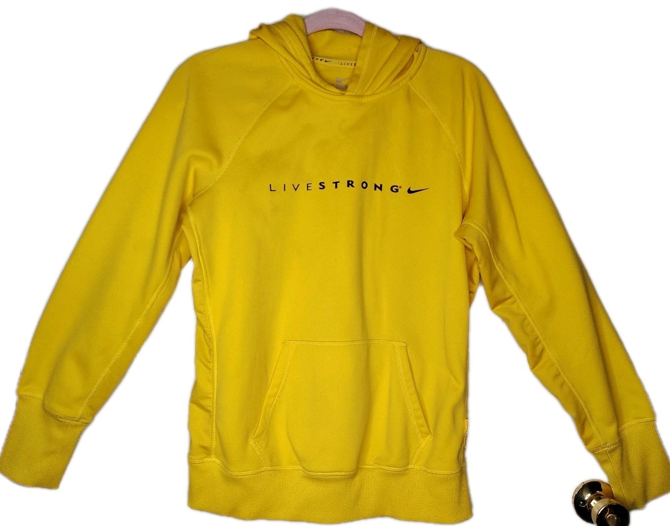 Nike Electric Yellow Lipstrong Pullover Hoodie ThermaFit Lg FLAW