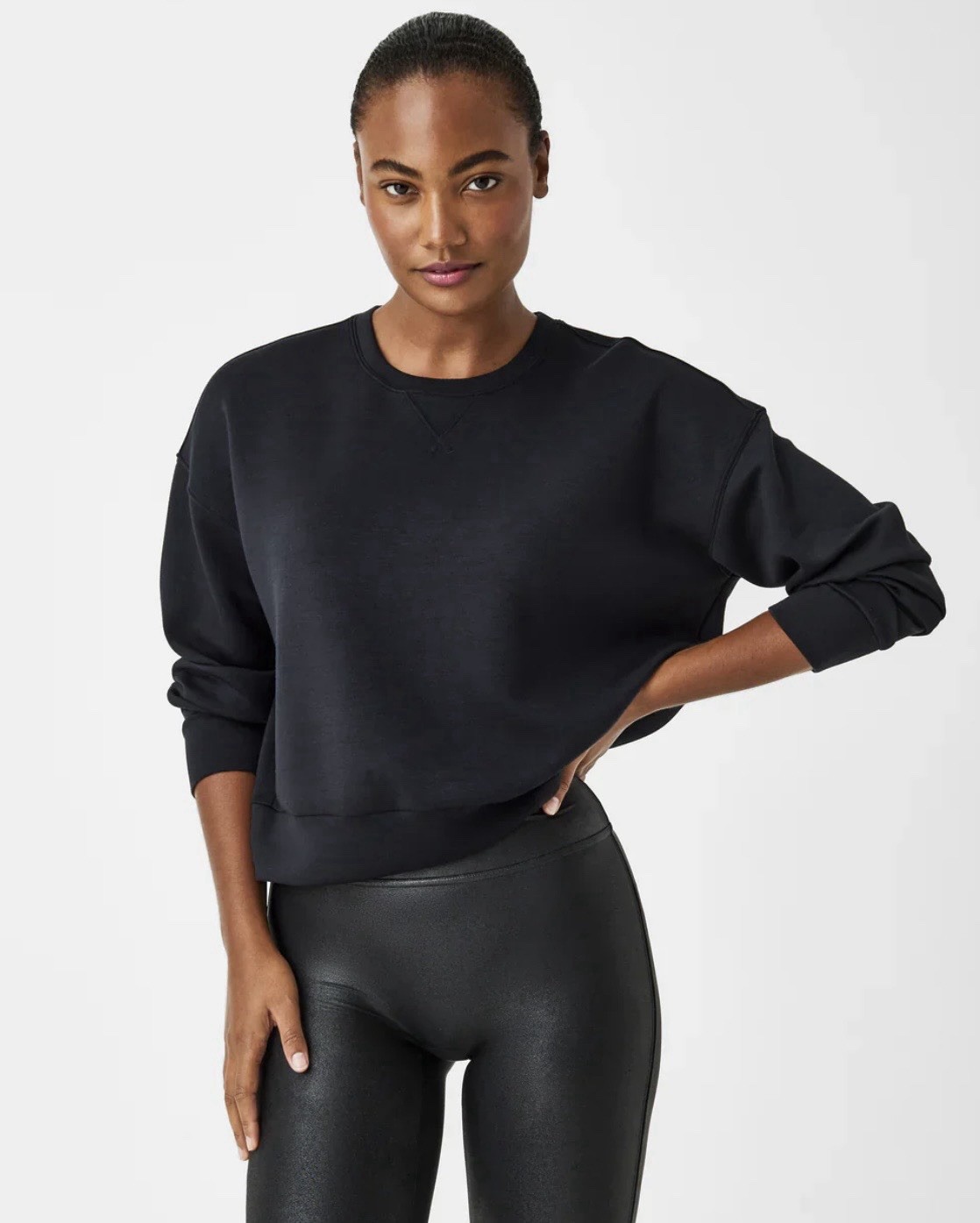 Spanx AirEssentials Crew Neck Sweatshirt Size L $98 MSRP