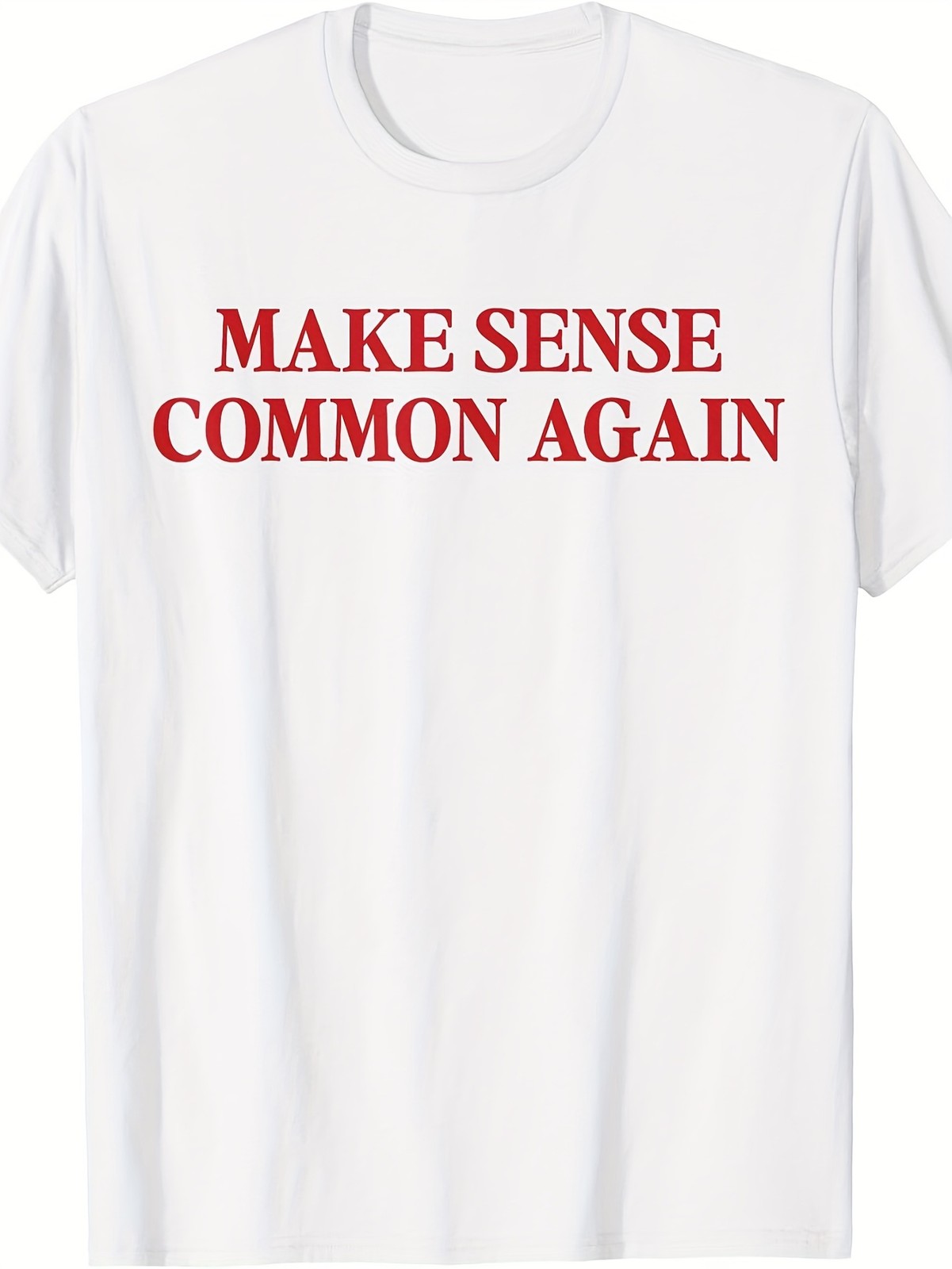 ‘S & ‘ Teen Graphic T-Shirt – with Red “Make Sense Common Again” Slogan Print