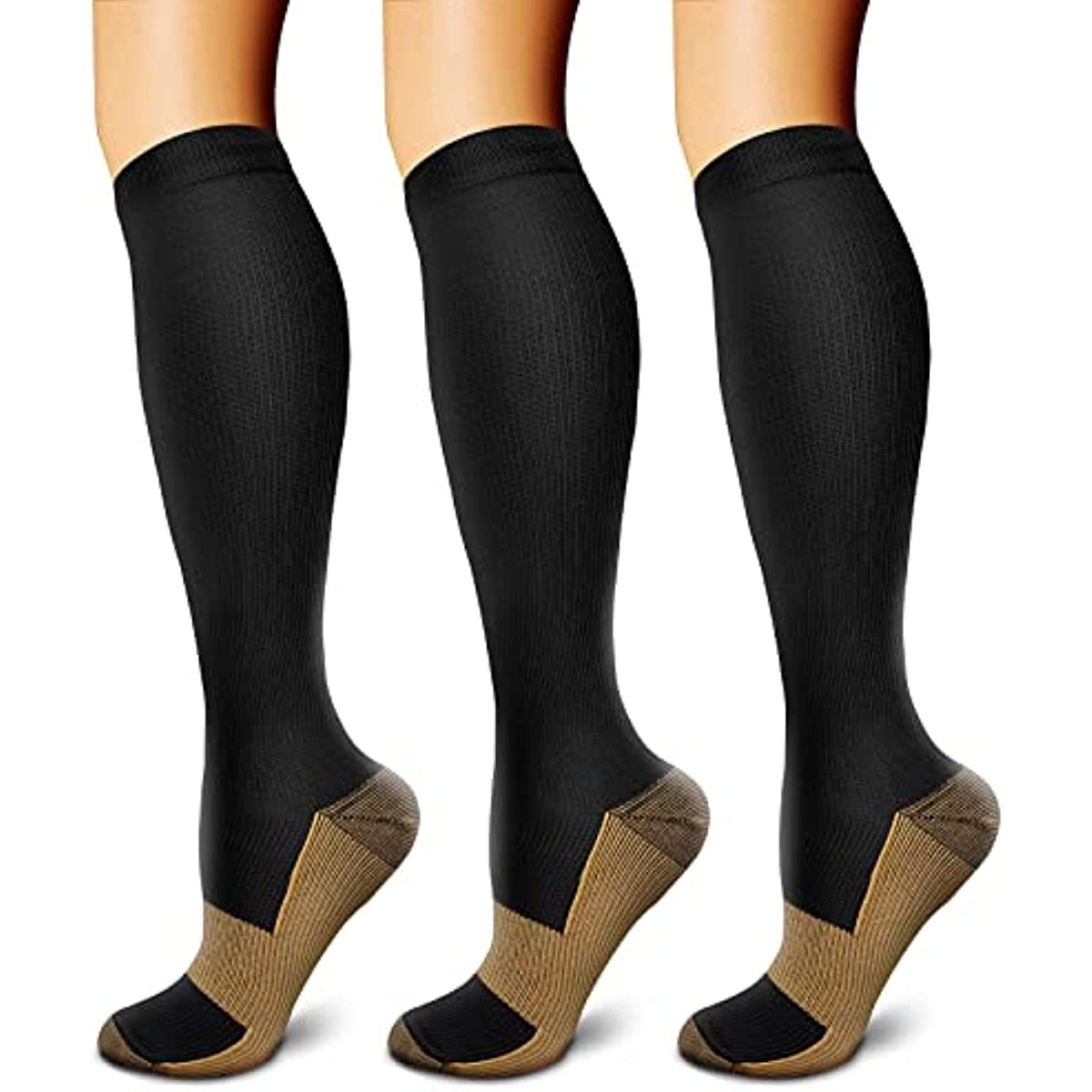 3 Pairs Compression Socks Pain Relief Calf Leg Foot Support Stocking Men&Women