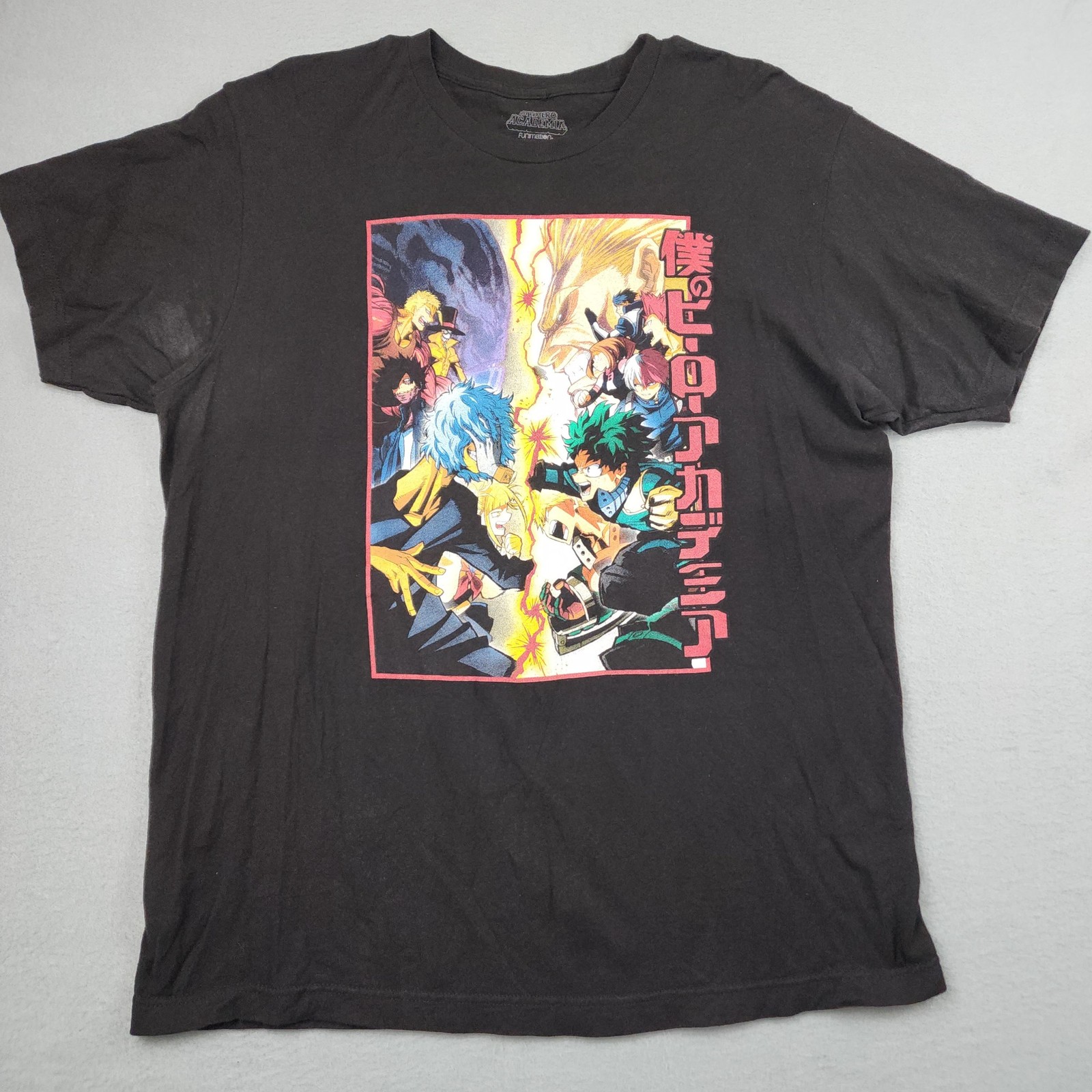 My Hero Academia Shirt Mens Large Black Anime Graphic Tee Heroes Vs Villains