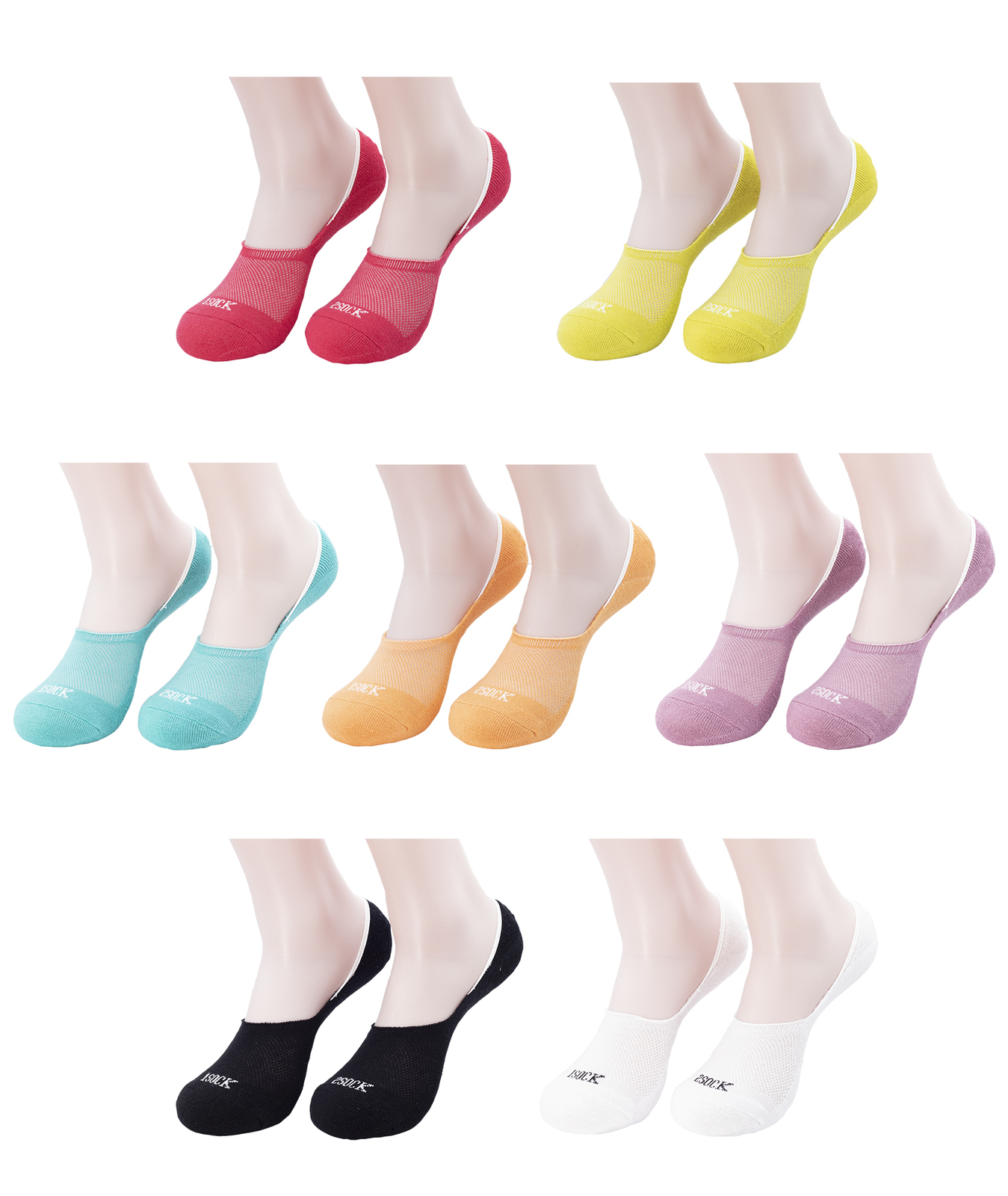 7 Pack Womens Cotton No Show Socks Cushion Sole Non-Slip Band Liners