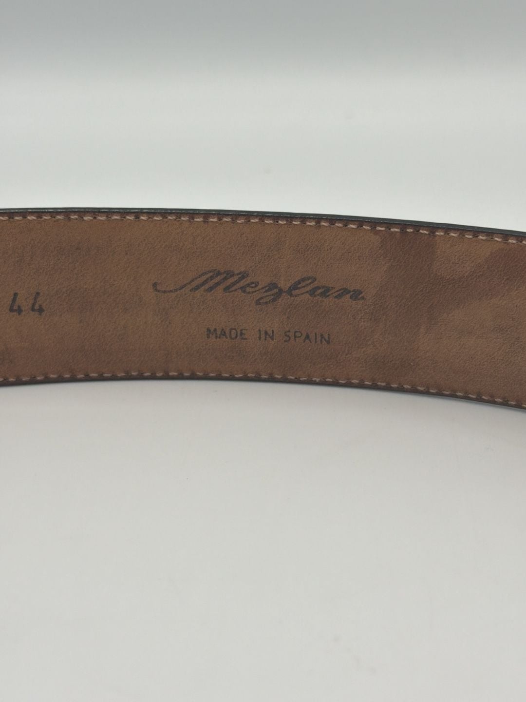 Mezlan M4929 Black Leather Braided Weave Center Dress Belt Size 44