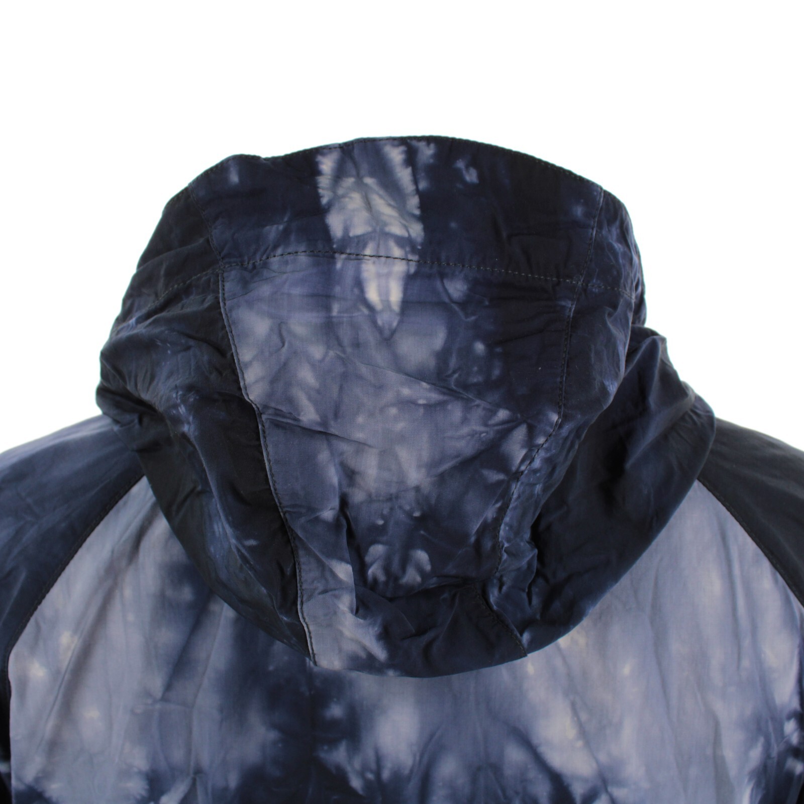 Aspesi NWT 100% Polyamide Hooded Shell Jacket Size Large In Blue Tie-Dye