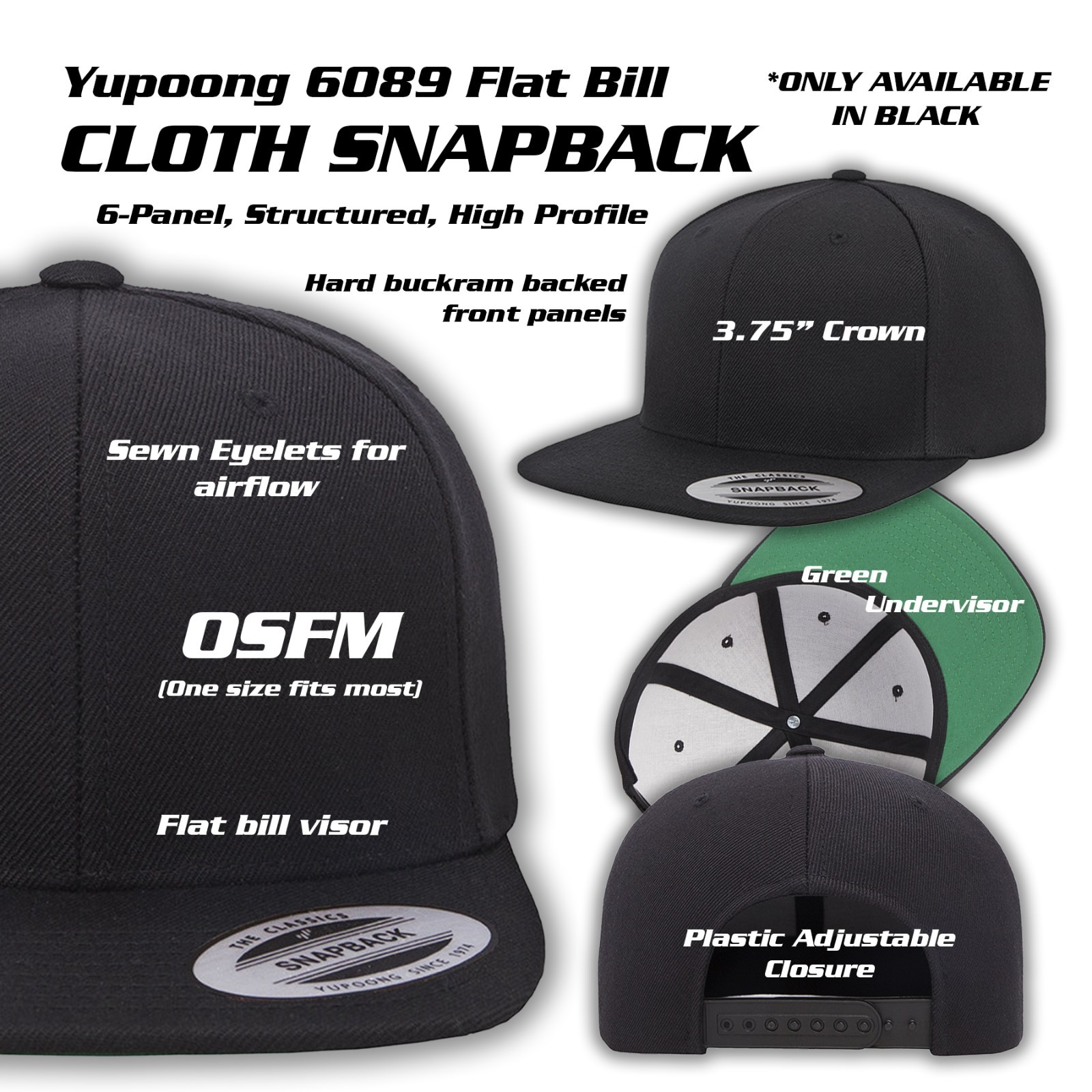 LSX American Flag RWB – Custom Made-to-Order Embroidered Flat Bill Snapback Hat