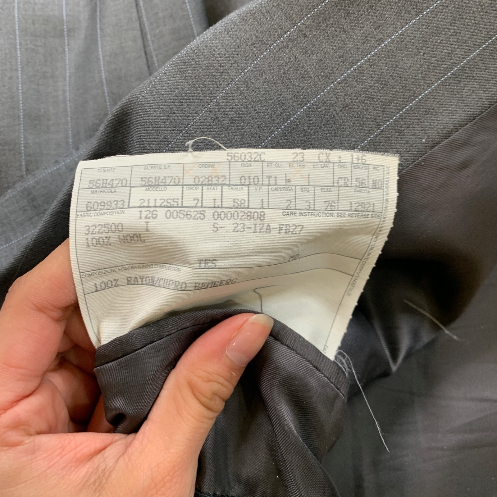 Ermenegildo Zegna Blazer Mens 48 (EU 58) Gray Trofeo Wool Pinstripe Two Button