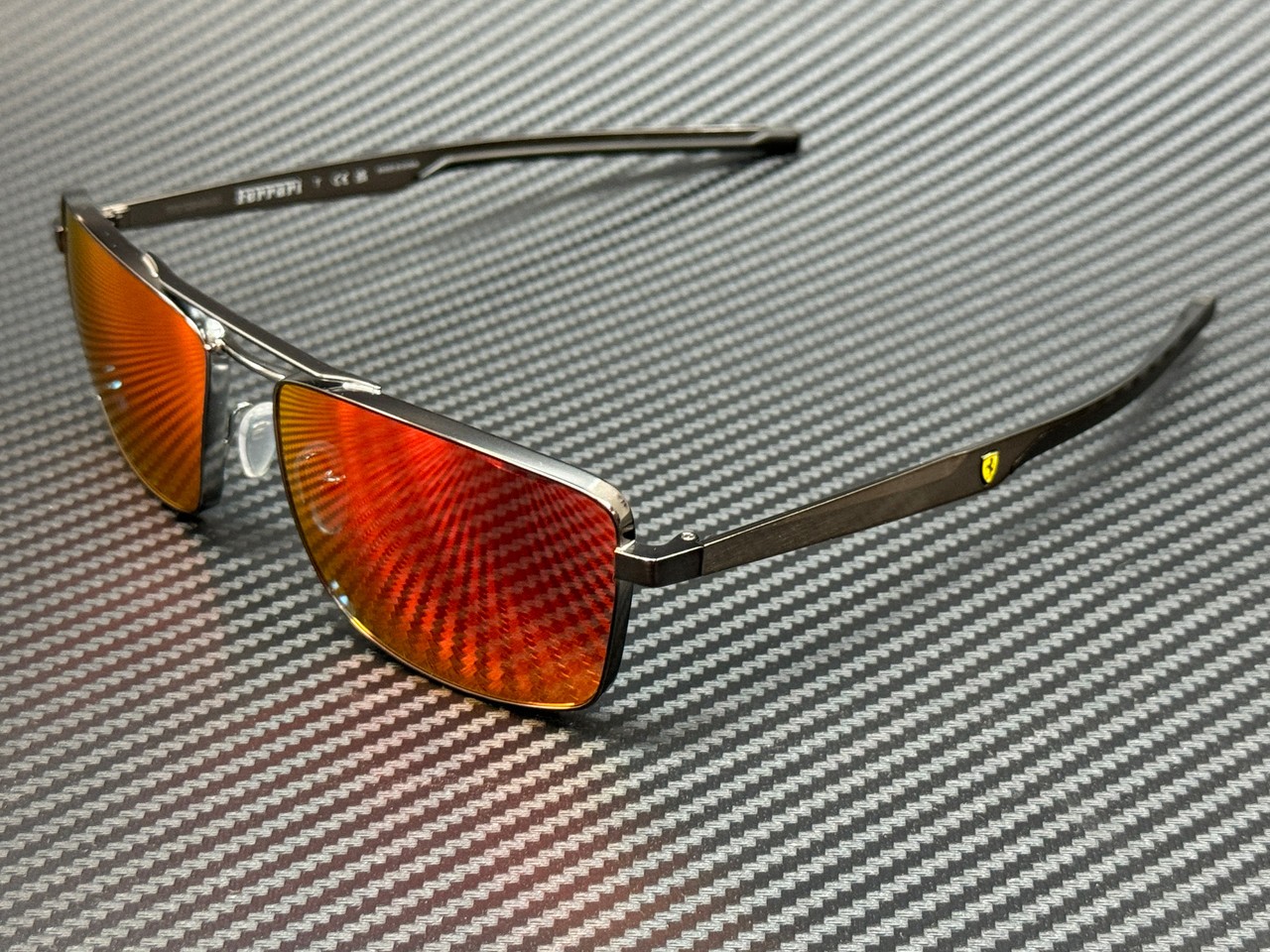 FERRARI FZ5001 109 6Q Gunmetal Mirrored Red Men’s 60 mm Sunglasses