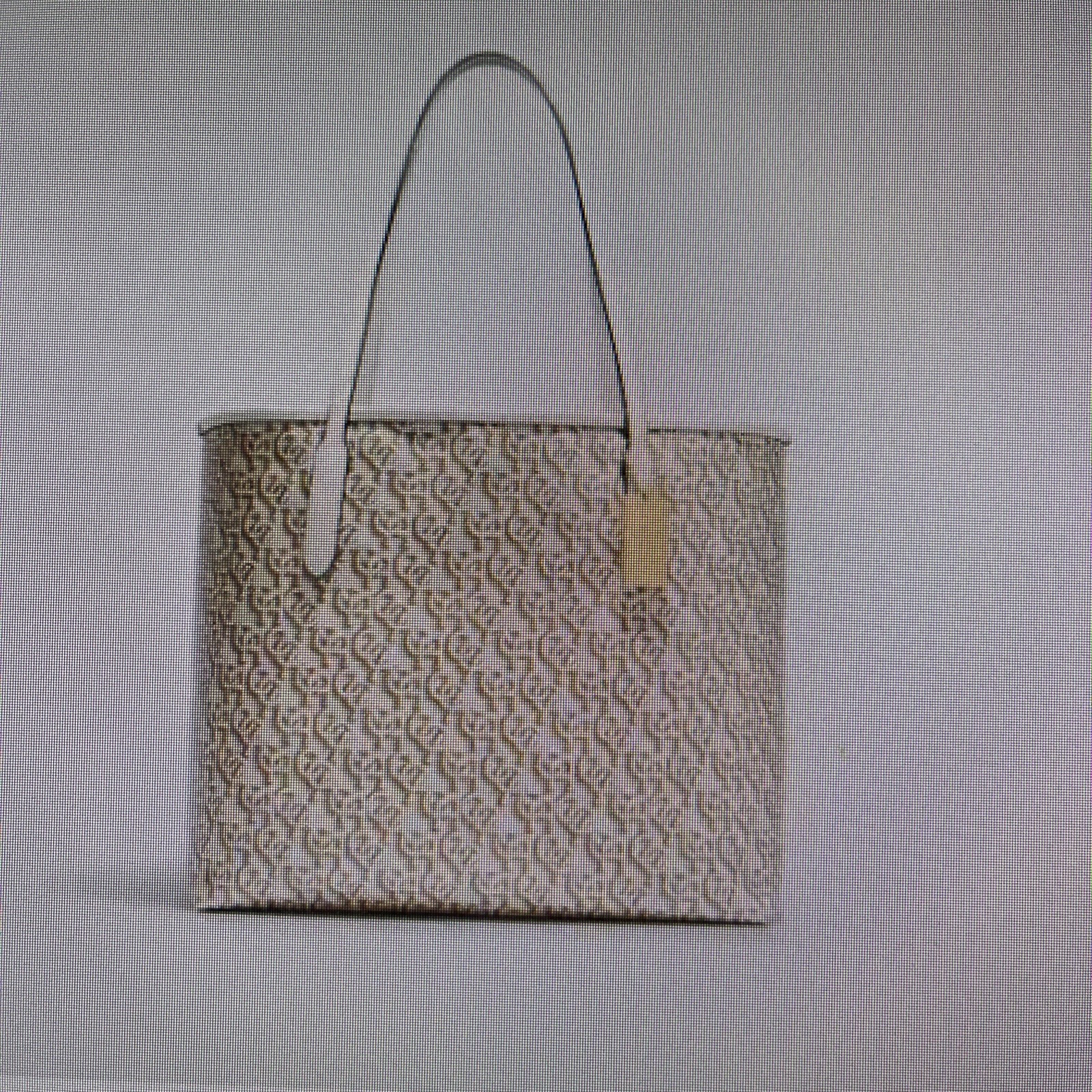 NWT Coach CF342 City Tote with Monogram Print in Canvas & Leather Gold Chalk Bag