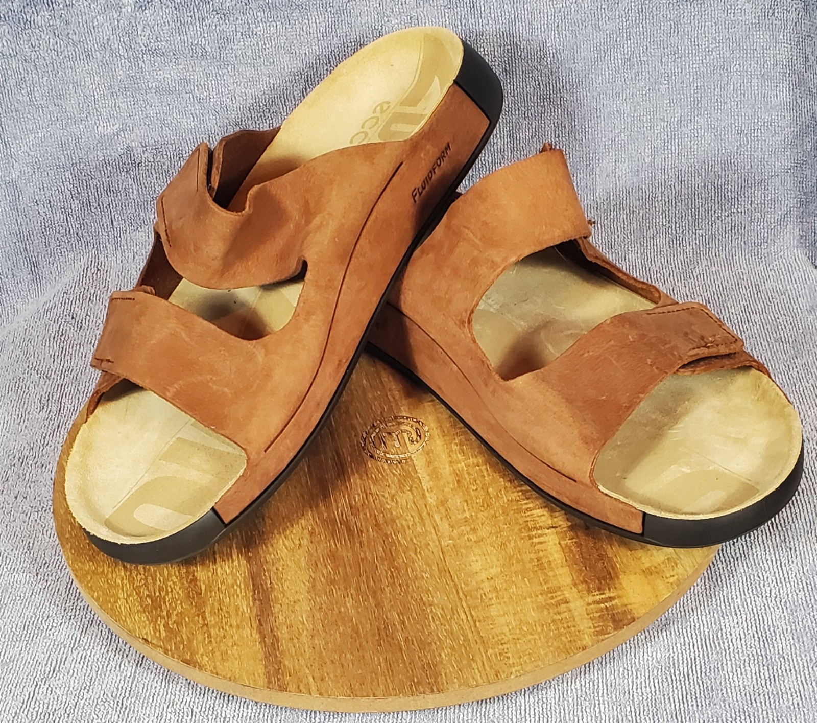 Ecco 2nd Cozmo Sandals Nubuck Leather Mocha 9-9.5 2 Band Straps