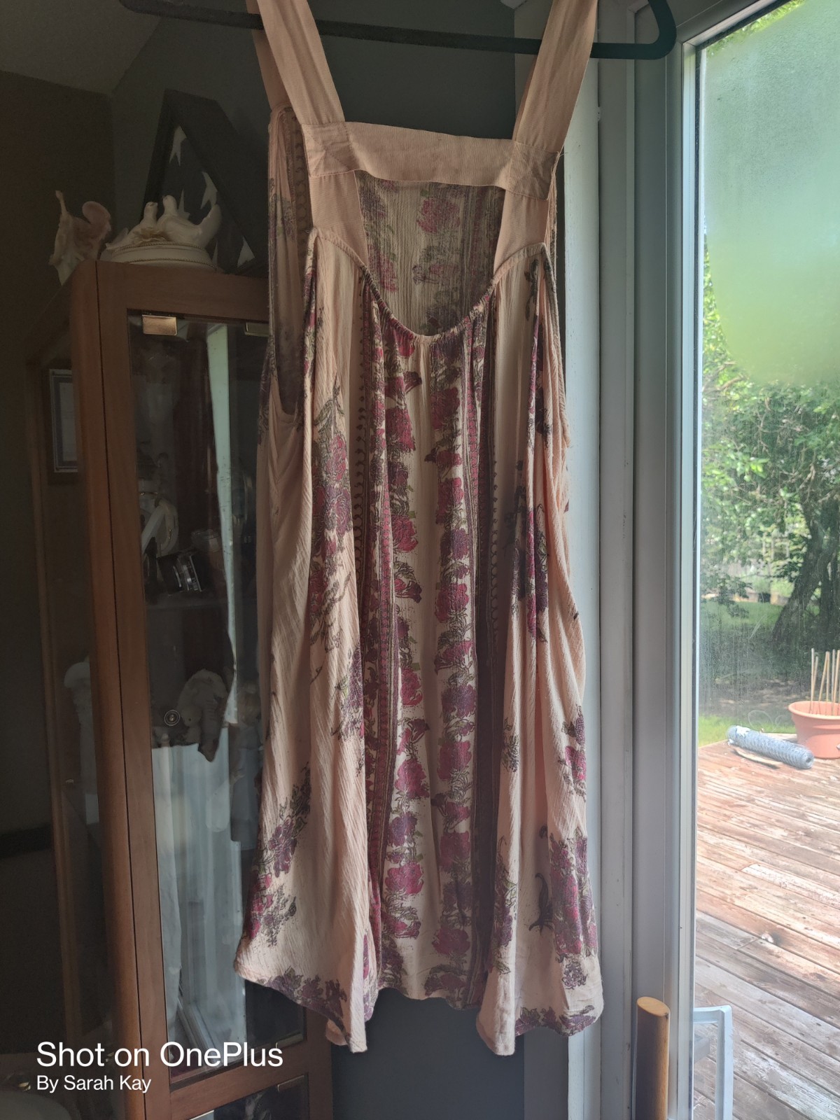 Free People Women’s Floral Wide Leg Jumpsuit One-Piece Size S Beige Purple Pink