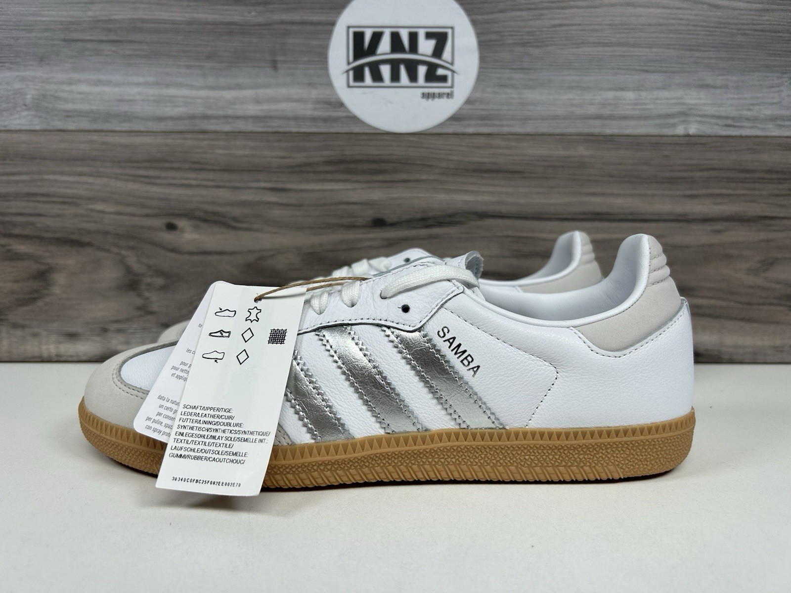 **Adidas SAMBA OG White Silver Metallic Grey Gum (JI2725) Women’s Authentic