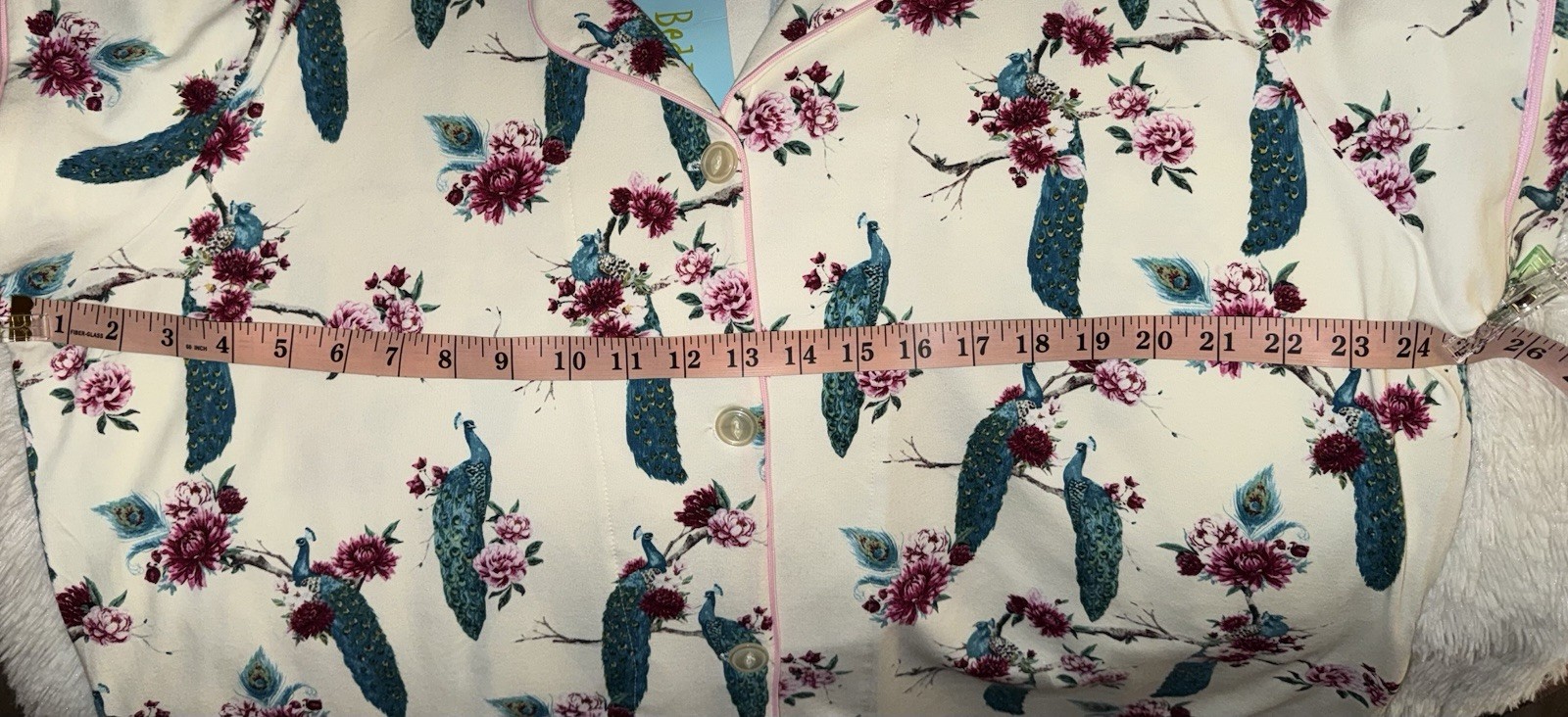 New BedHead Pajama 2X Top Peacock Floral USA Stretch TOP ONLY Multi Color