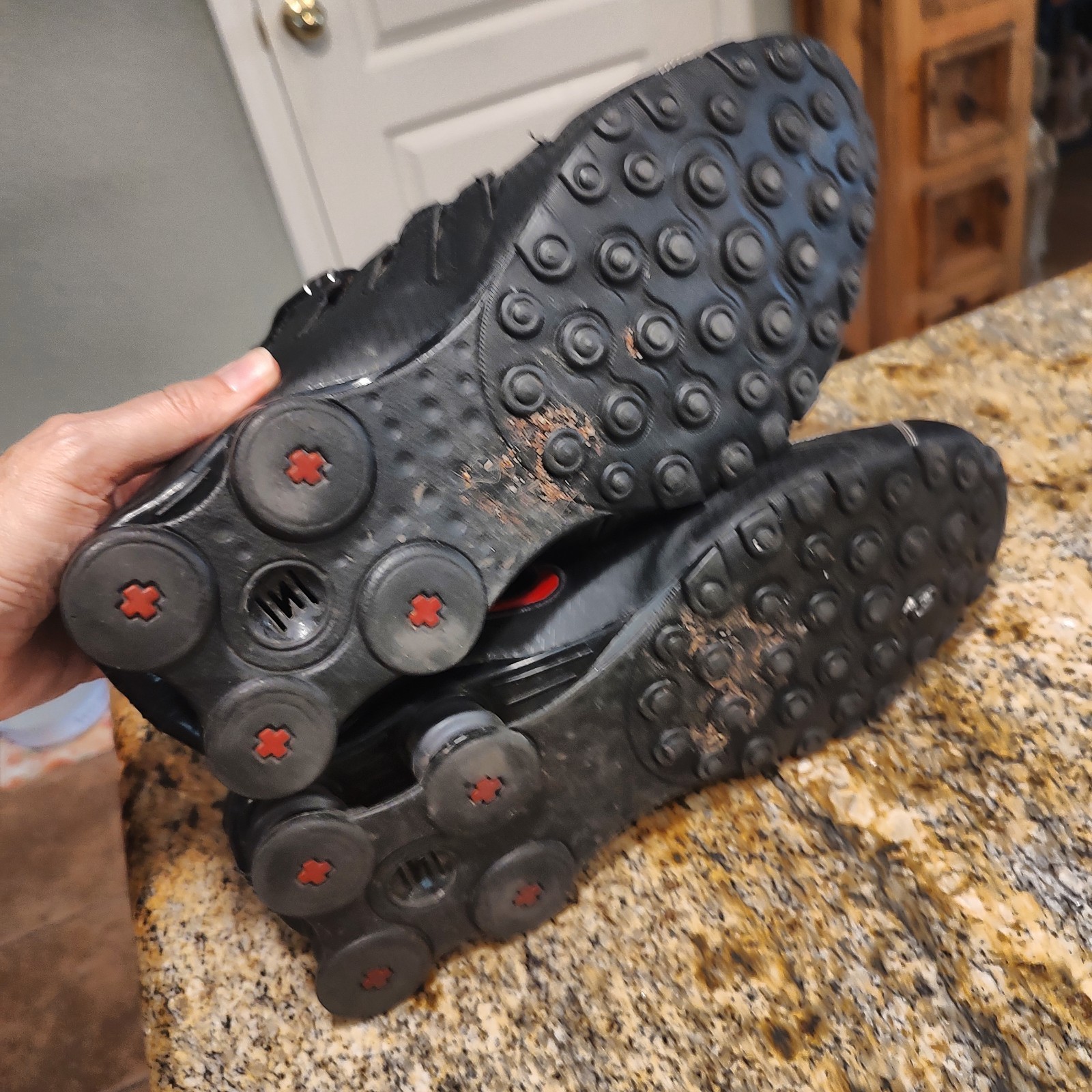 Nike Shox NZ Black White Varsity Red Sneakers 378341-017 Mens Size 11.5