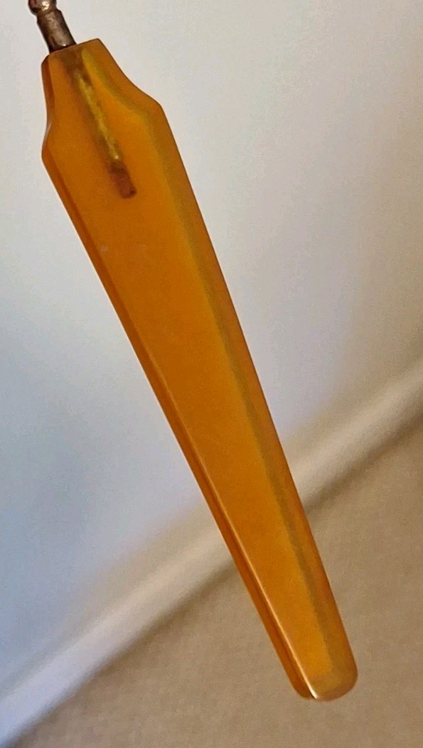 Antique Art Deco Translucent Celluloid & Metal Button/Shoe Hook