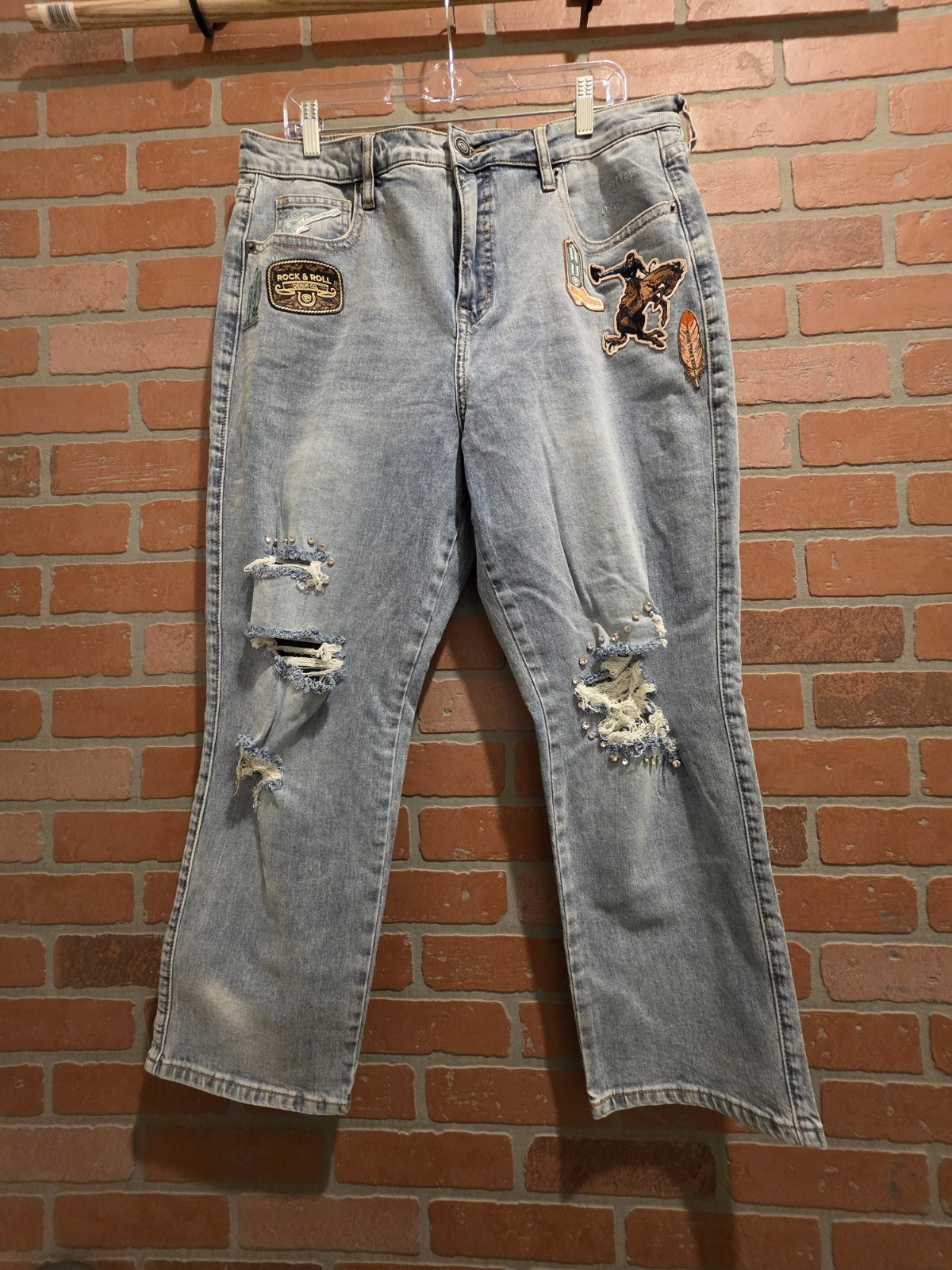 Rock and Roll Denim Womens 36×27 High Rise Straight Cropped Jeans