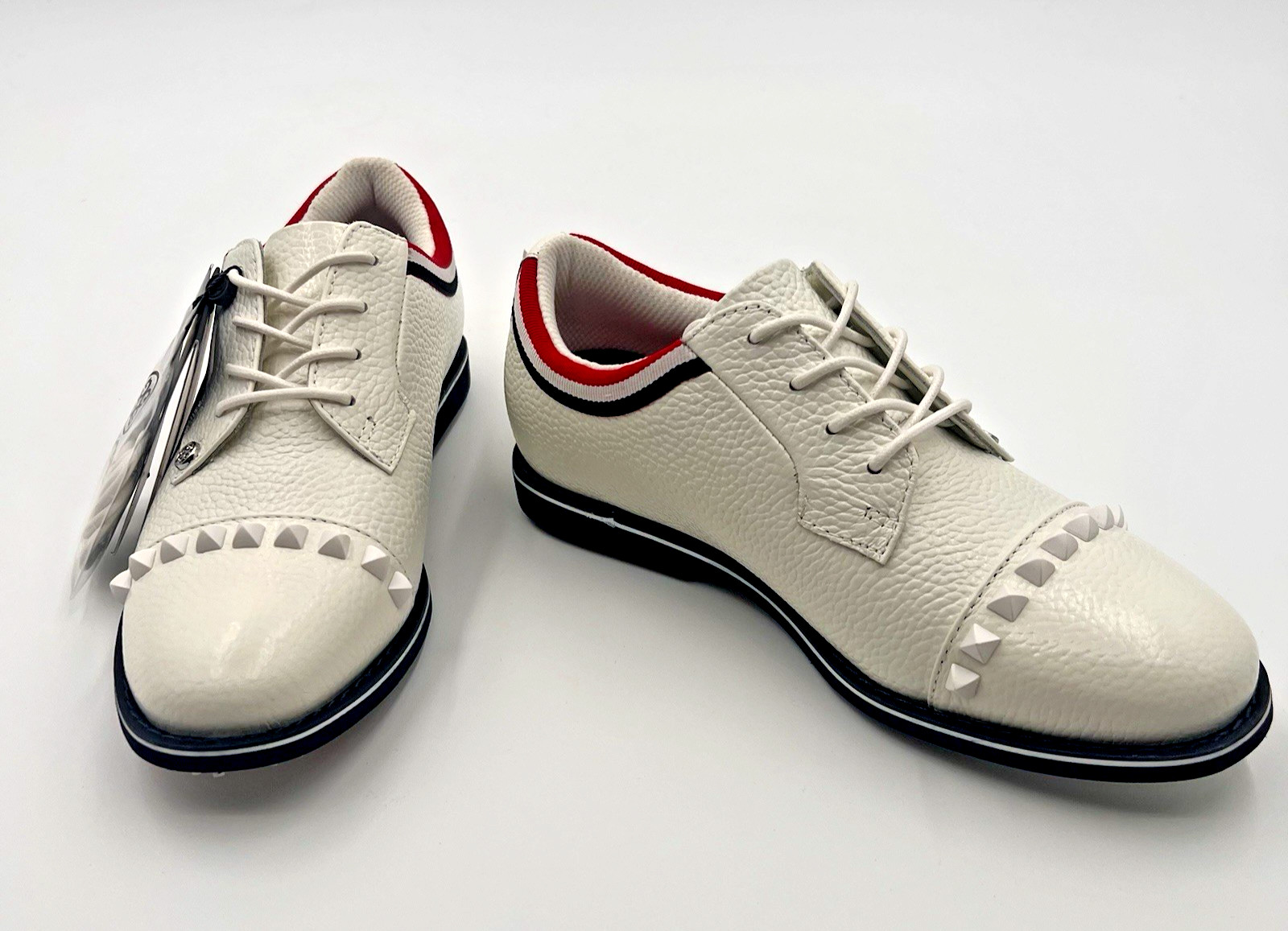 G/FORE Grosgrain Stud Cap Toe Gallivanter Golf Shoes White Womens 7.5 Waterproof
