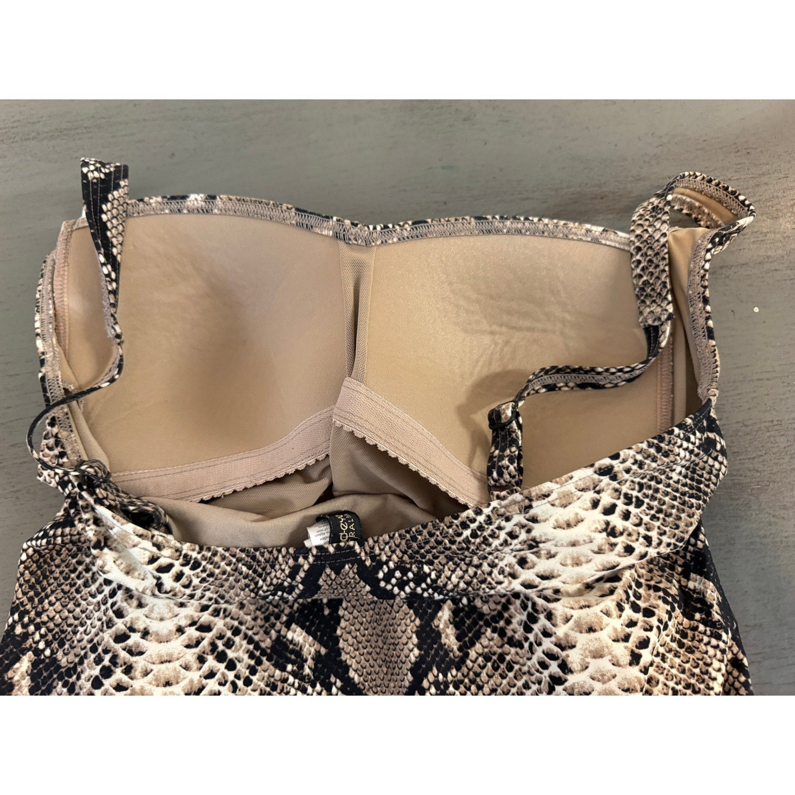 Bond-Eye Australia Snakeskin One Piece Swimsuit Brown Animal Print D/DD Size 10